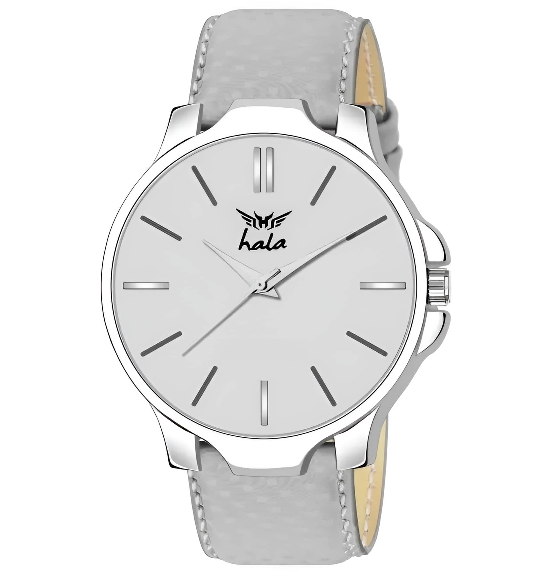 Hala Light Grey Leather Analog Men's Watch