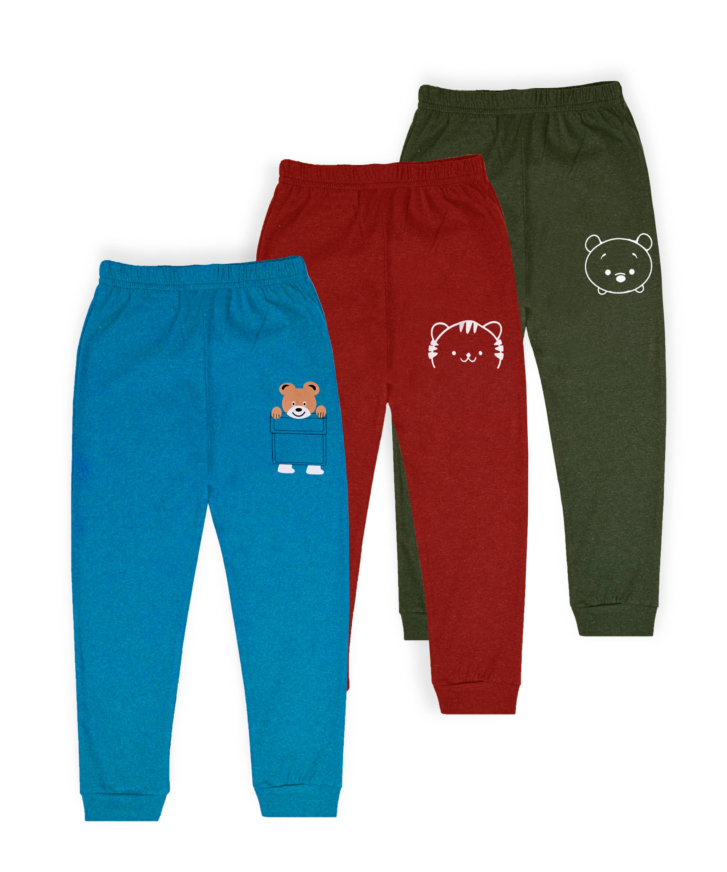 J&JP Pack of 3 Boys Cotton Blend Trackpant ( Multicolor ) - Track Pants | Buy online on ZillyBuy