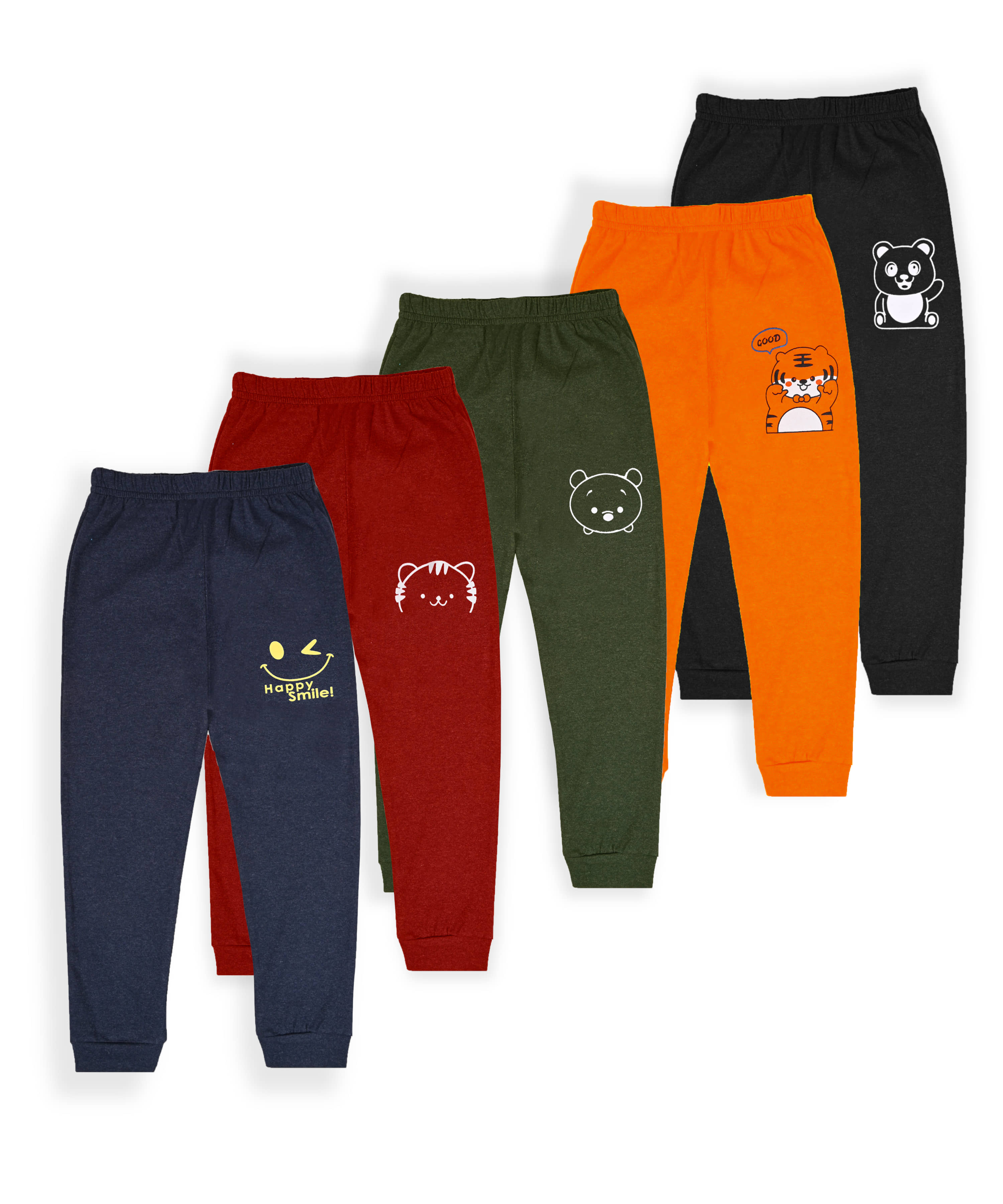J&JP Pack of 5 Boys Cotton Blend Trackpant ( Multicolor ) - Track Pants | Buy online on ZillyBuy