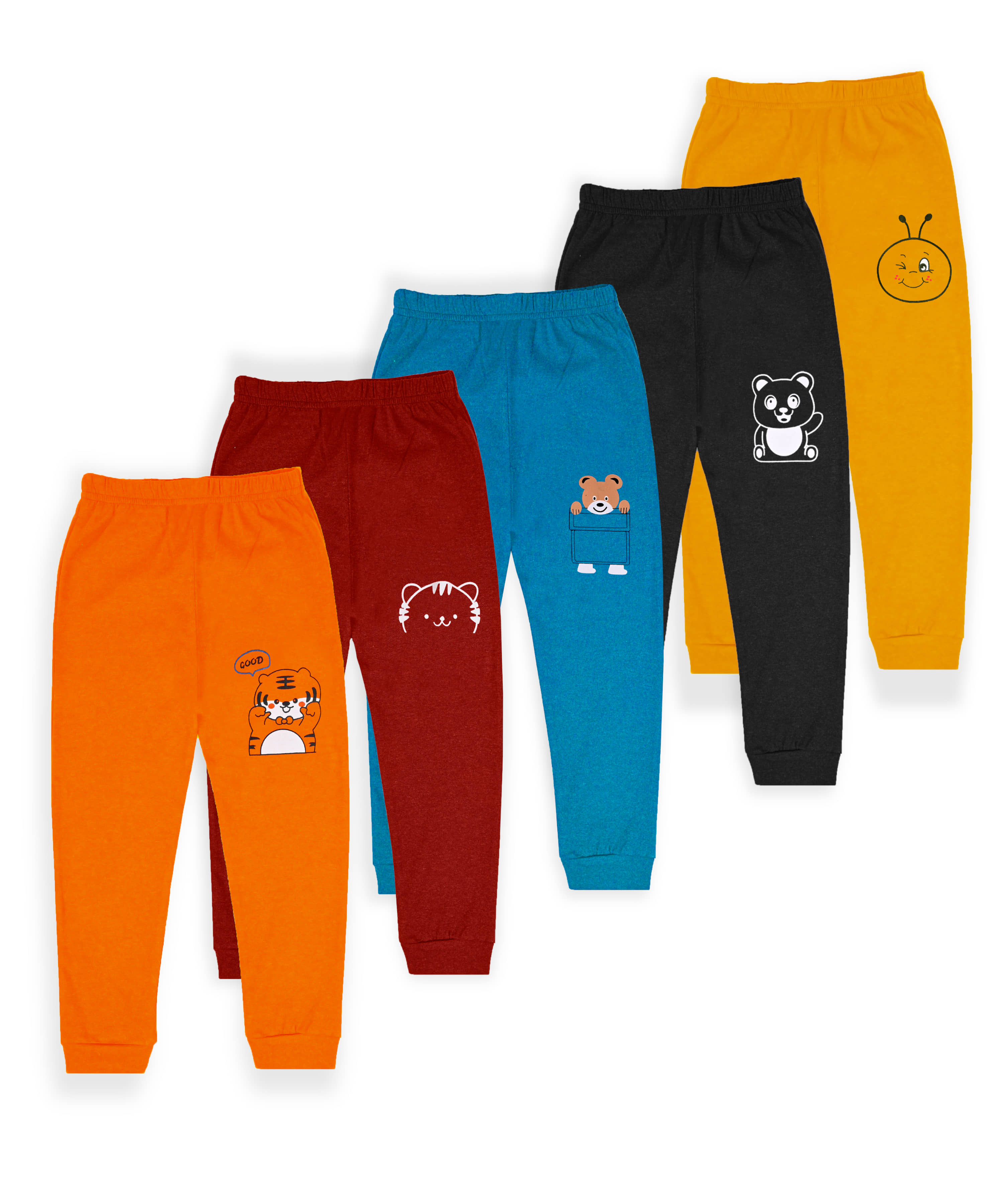 J&JP Pack of 5 Boys Cotton Blend Trackpant ( Multicolor ) - Track Pants | Buy online on ZillyBuy