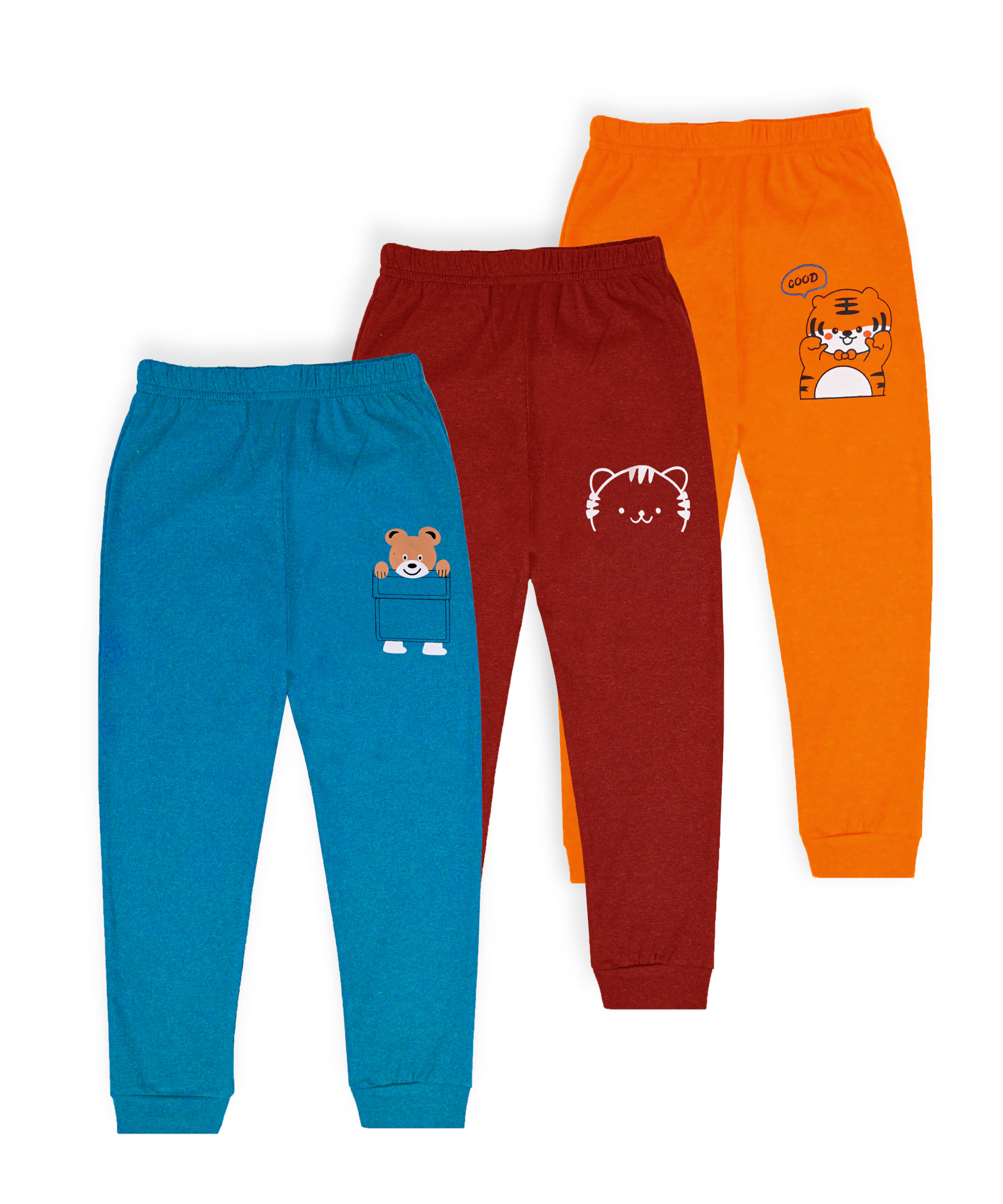 J&JP Pack of 3 Boys Cotton Blend Trackpant ( Multicolor ) - Track Pants | Buy online on ZillyBuy