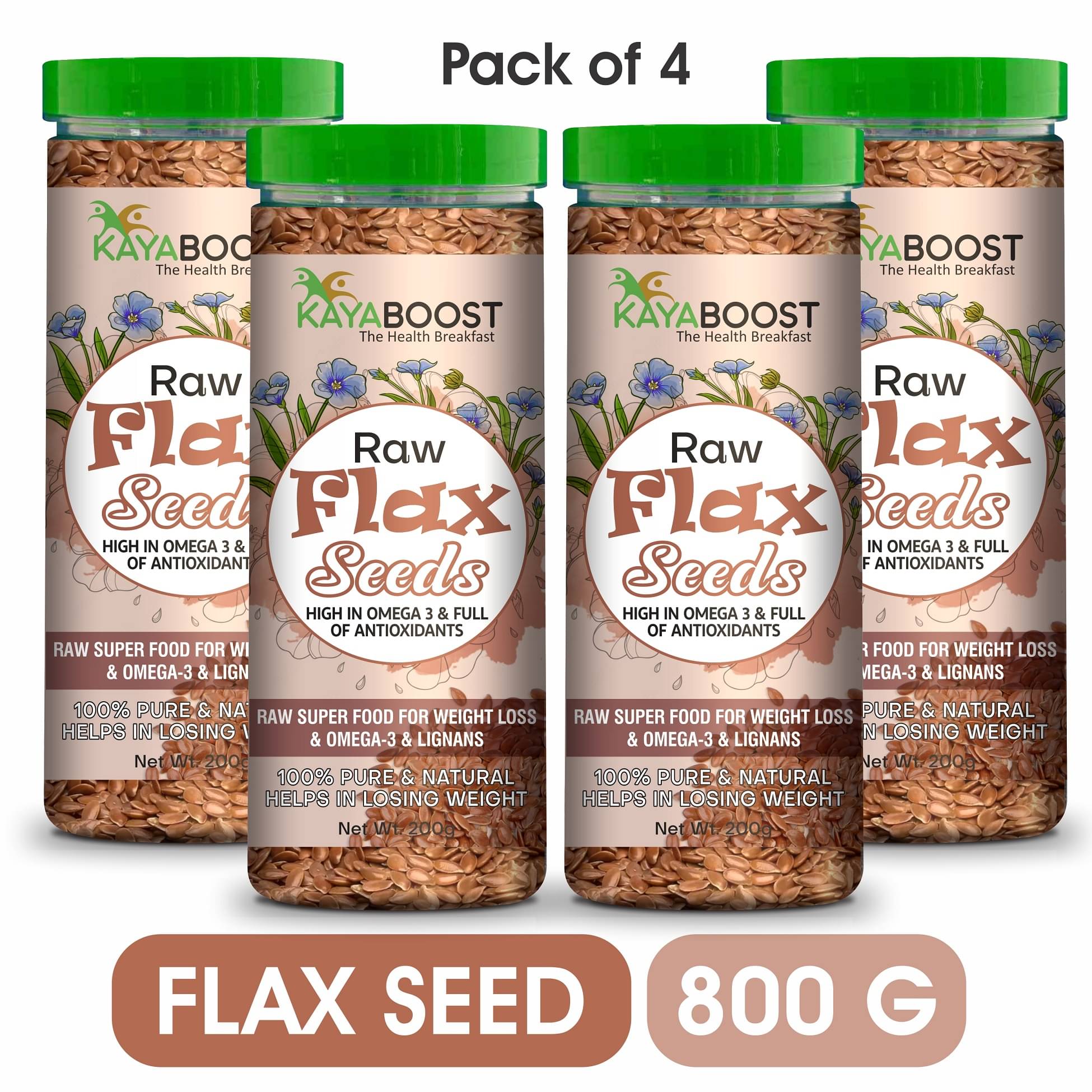     			KAYABOOST Raw Flax Seeds, Nutrition Food Organic Gluten Free (800 g)