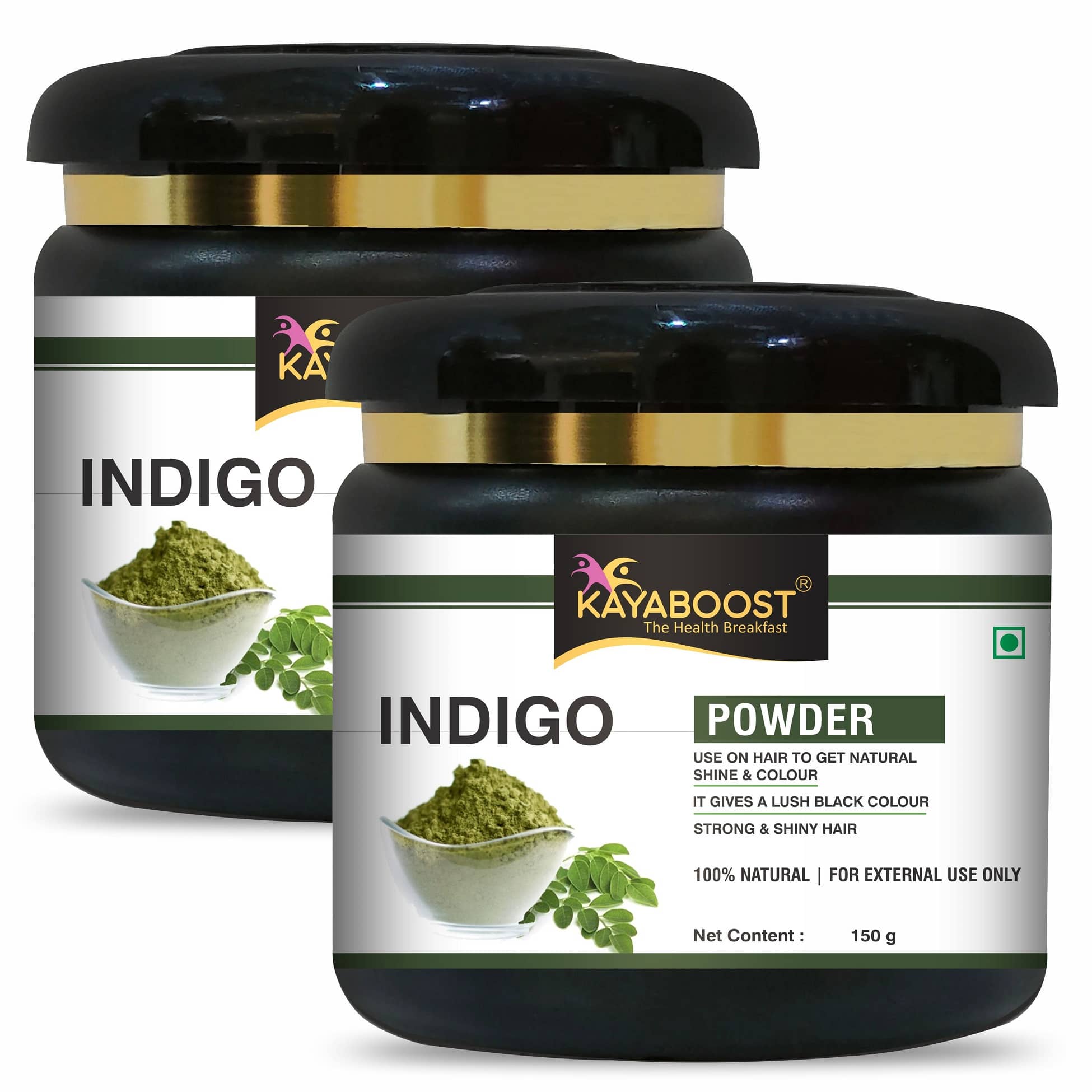 KAYABOOST Indigo Powder for black Hair (150 g), Pack of 2 (400 g)