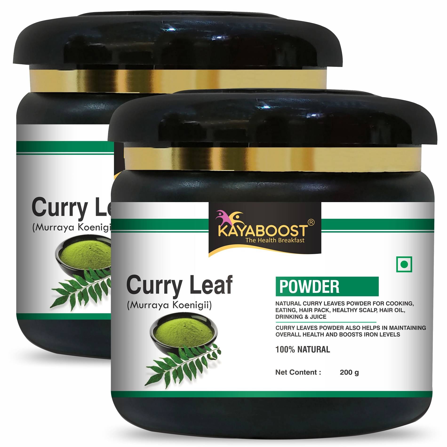 KAYABOOST Curry Leaves Powder for Hair Growth, Eating, Food, Pack of 2 (400 g) KAYABOOST Curry Leaves Powder for Hair Growth, Eating, Food, Pack of 2 (400 g)