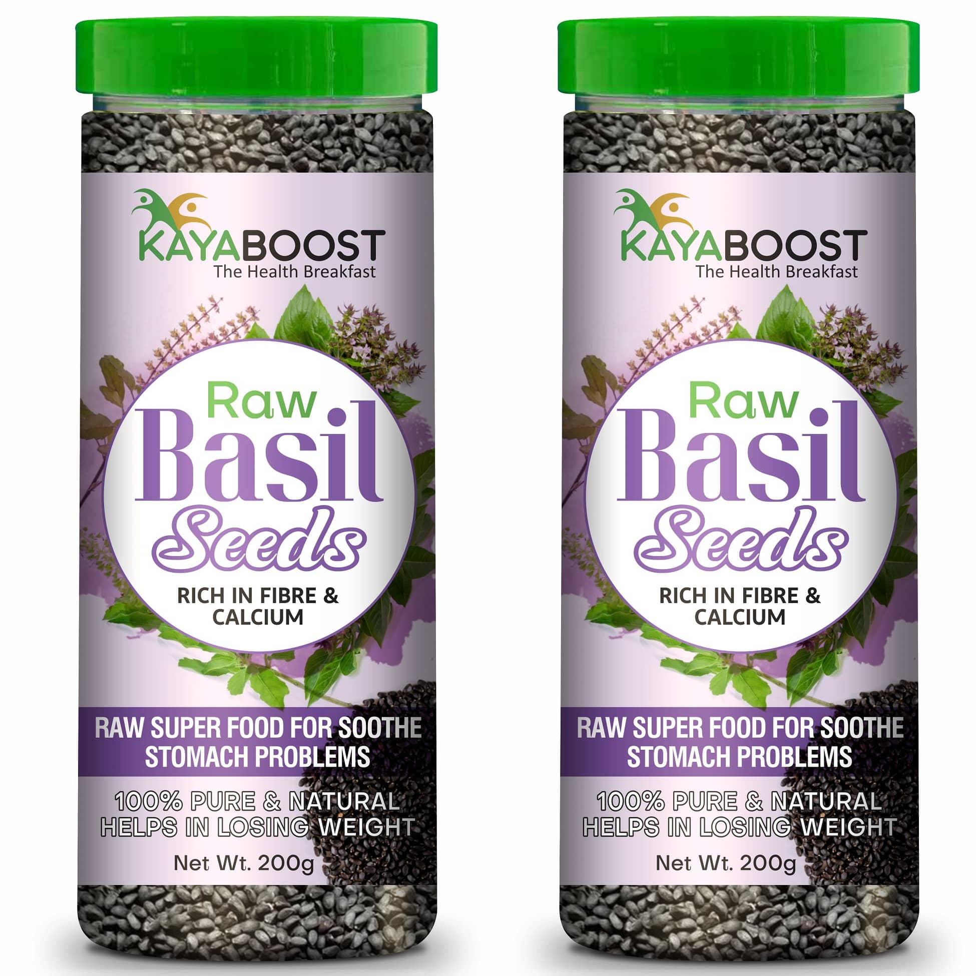 Basil Seeds for Weight Loss | Sabja Seeds | Basil Seeds, Pack of 2 (400 g)