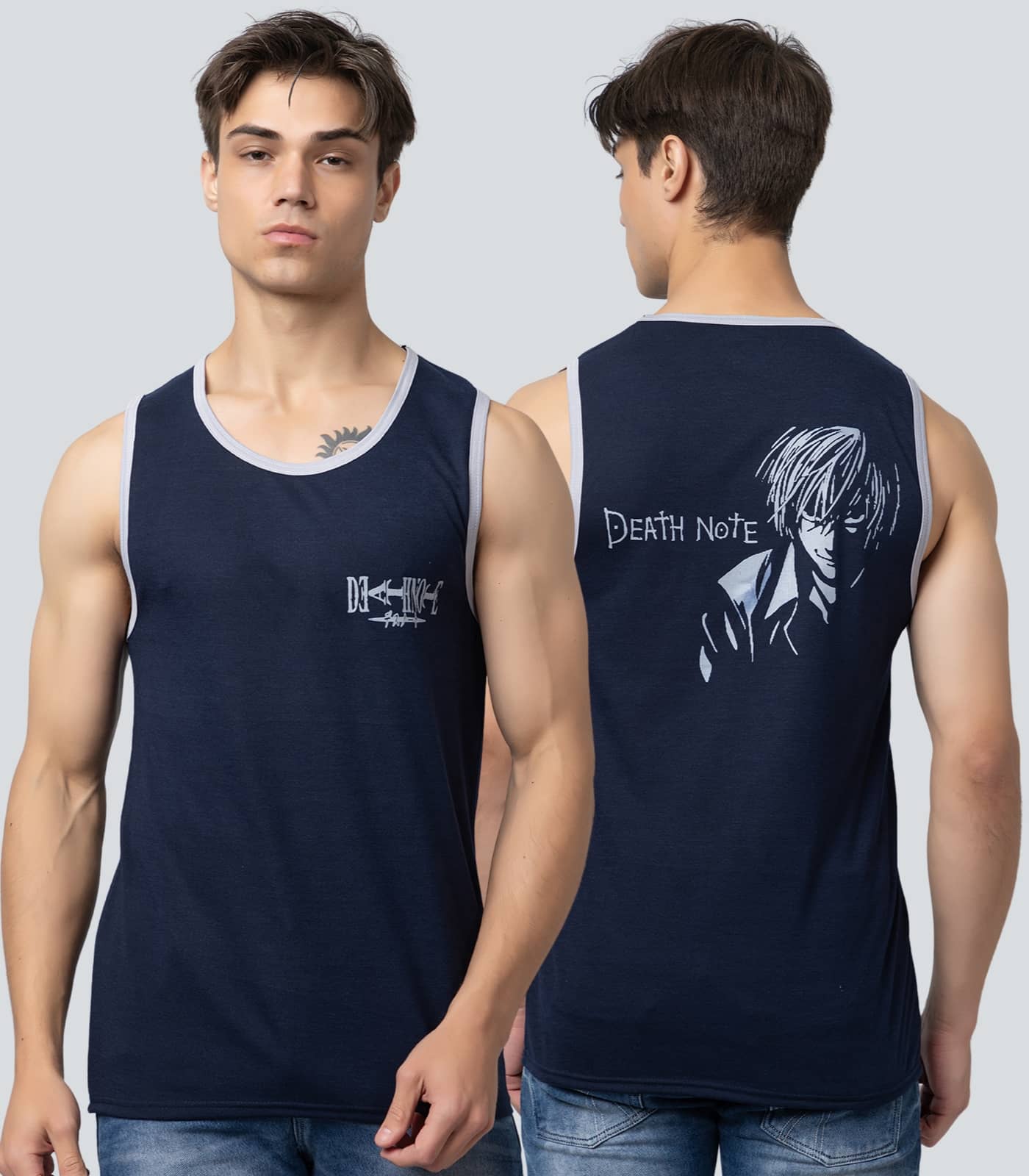 Looks United Cotton Men's Vest ( Blue ) - Nightwear & Loungewear | Buy online on ZillyBuy