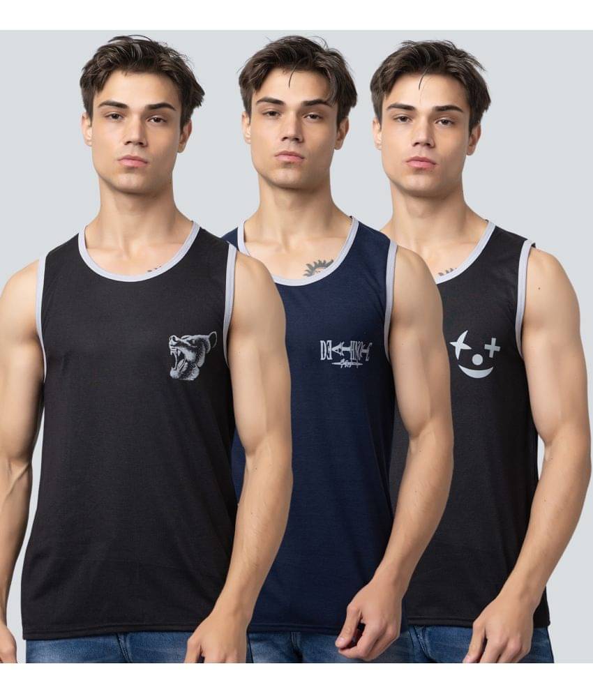 Looks United Pack of 3 Cotton Gym Vest For Men ( Multicolor ) Looks United Pack of 3 Cotton Gym Vest For Men ( Multicolor )