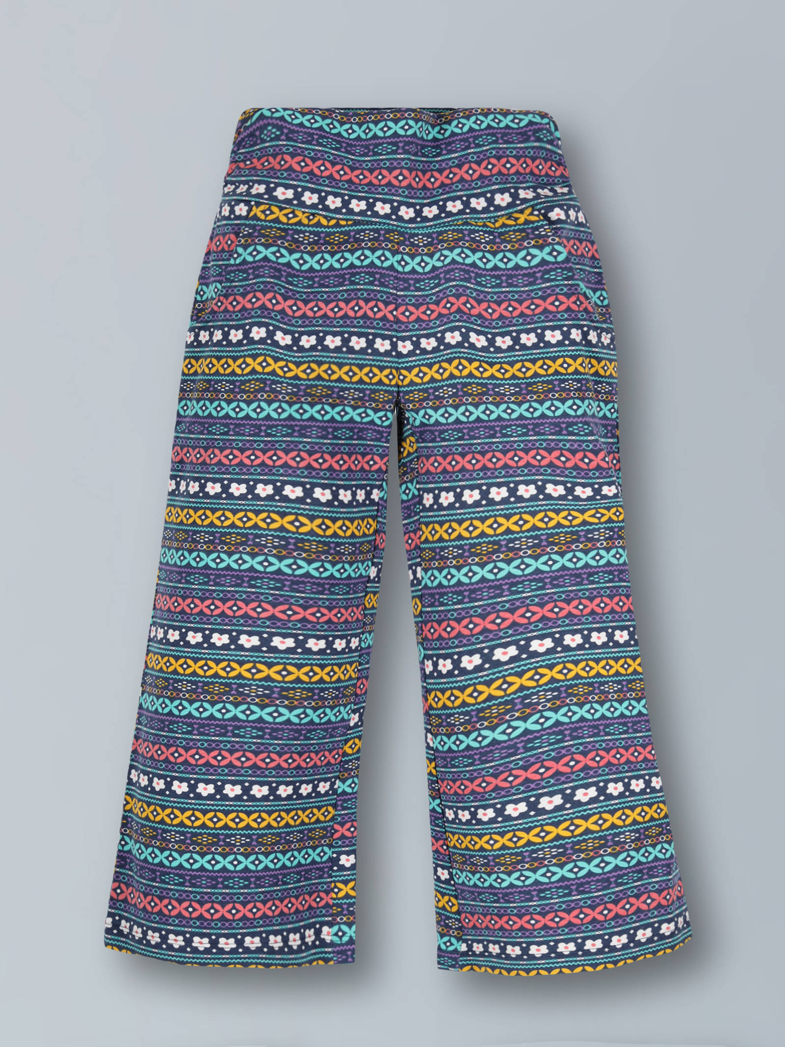     			PLUM TREE Pack of 2 Girls Cotton Palazzos ( Navy )