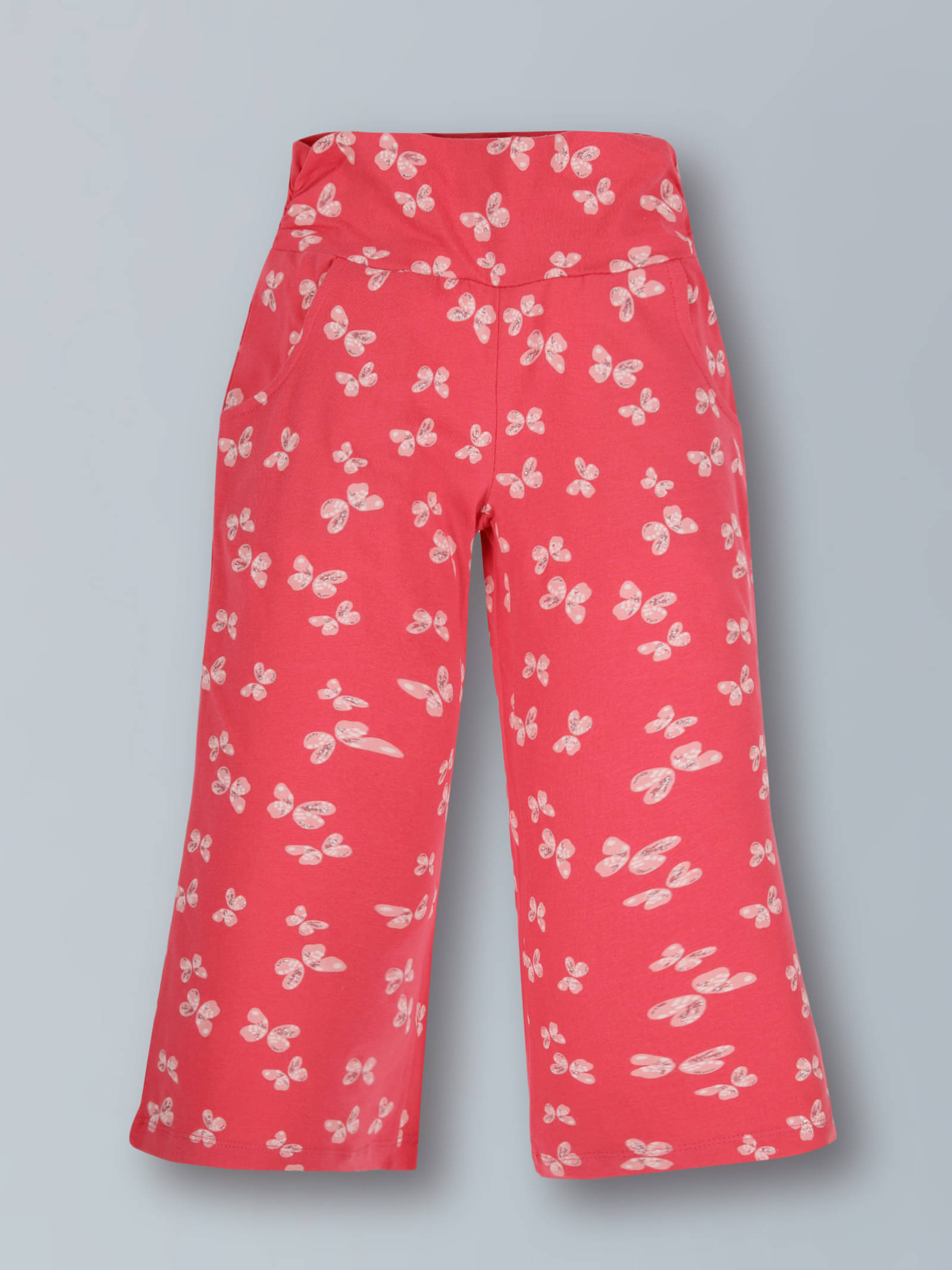     			PLUM TREE Pack of 2 Girls Cotton Palazzos ( Pink )