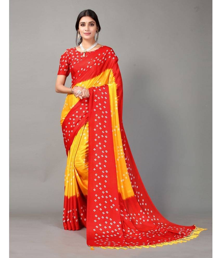 Samah Silk Printed Saree With Unstitched Blouse Piece ( Mustard ) Samah Silk Printed Saree With Unstitched Blouse Piece ( Mustard )