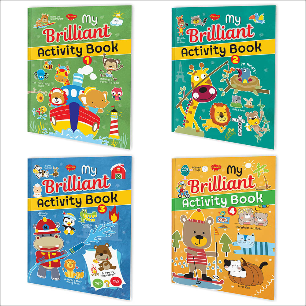 Set of 4 My Brilliant Activity Book - 1, 2, 3 & 4 | An Interactive Activity Book for Curious Kids Set of 4 My Brilliant Activity Book - 1, 2, 3 & 4 | An Interactive Activity Book for Curious Kids
