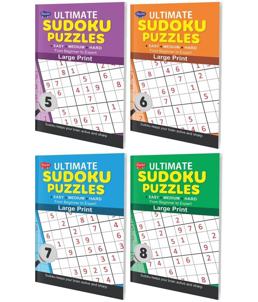 Set of 4 Ultimate Sudoku Puzzles - 5,6,7 & 8 Set of 4 Ultimate Sudoku Puzzles - 5,6,7 & 8