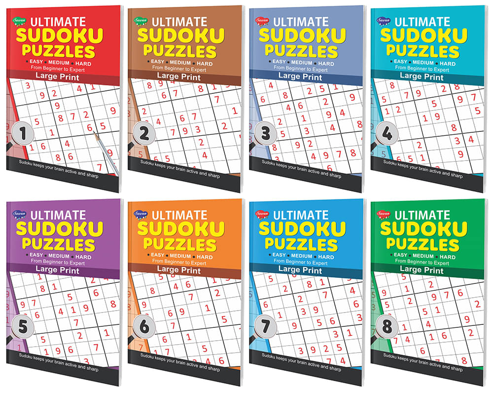Set of 8 Ultimate Sudoku Puzzles - 1,2,3,4,5,6,7 & 8 Set of 8 Ultimate Sudoku Puzzles - 1,2,3,4,5,6,7 & 8