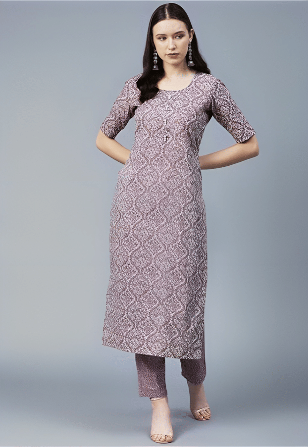     			Sitanjali Cotton Printed Straight Women's Kurti - Purple ( Pack of 1 )