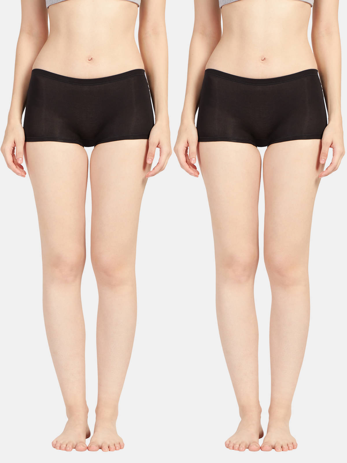     			Sonari Pack of 2 Cotton Solid Women's Boy Shorts ( Black ) Bree