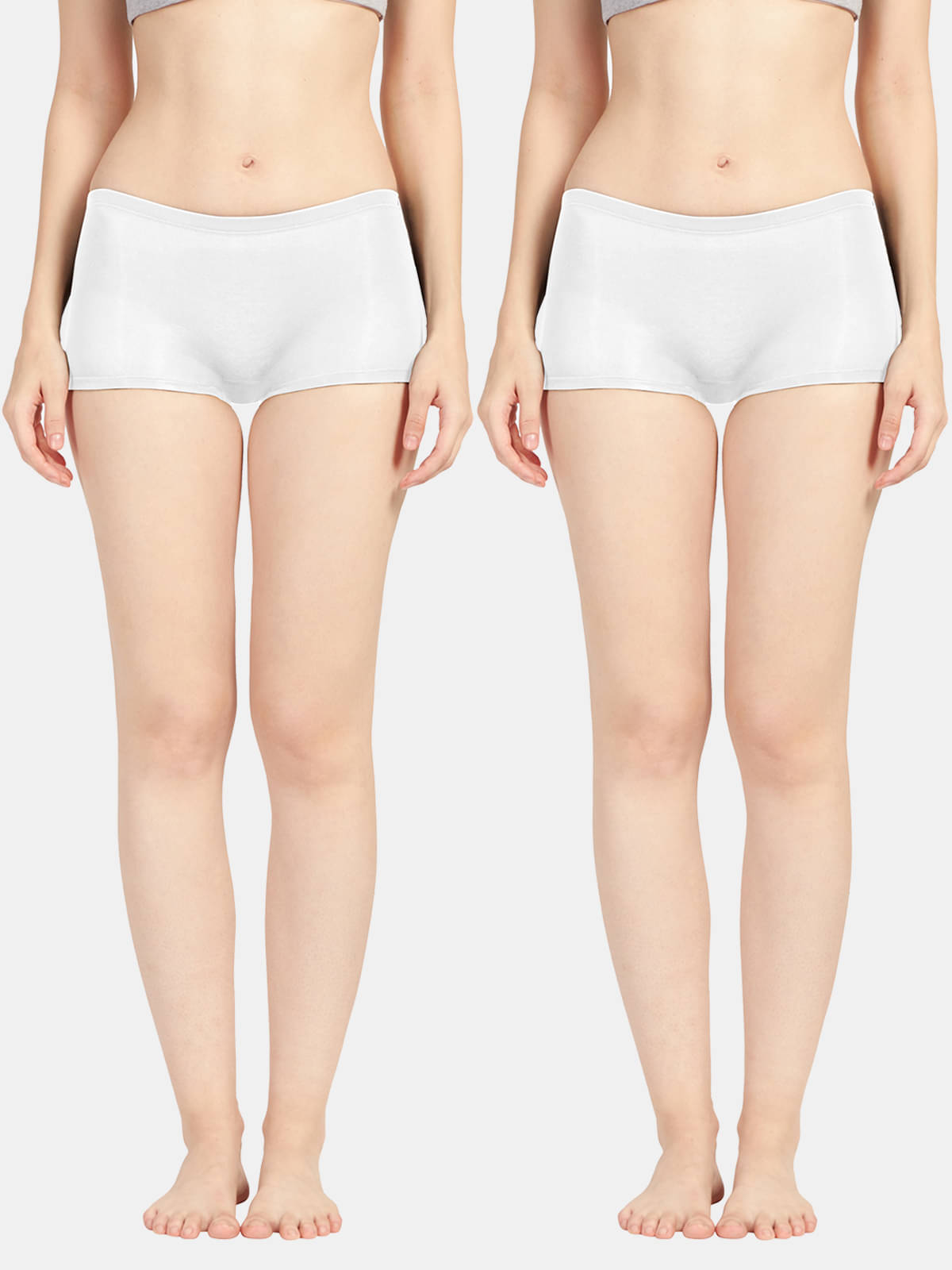     			Sonari Pack of 2 Cotton Solid Women's Boy Shorts ( White ) Bree