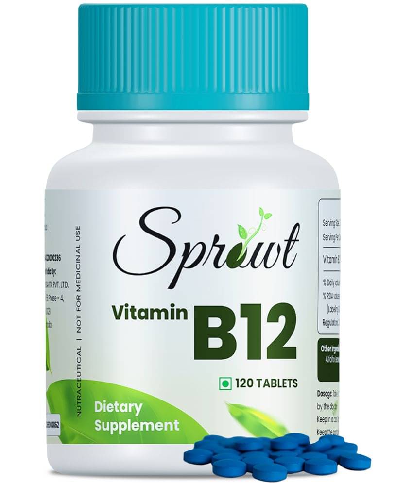 Sprowt Plant Based Vitamin B12|Boost Energy|Good For Nervous System & Brain function|120 Capsules Sprowt Plant Based Vitamin B12|Boost Energy|Good For Nervous System & Brain function|120 Capsules