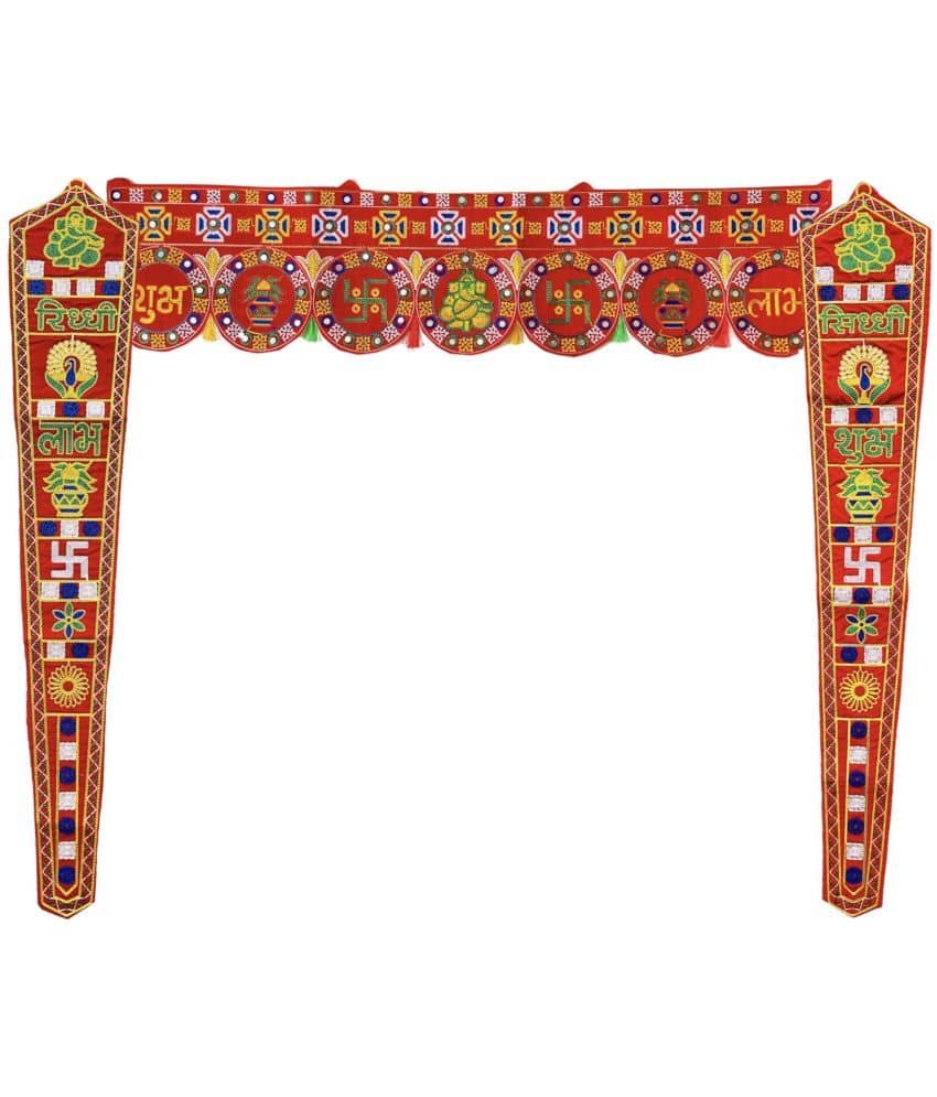 TORNORY Traditional Bandarwal Toran 3 ft Multi ( Pack of 3 )
