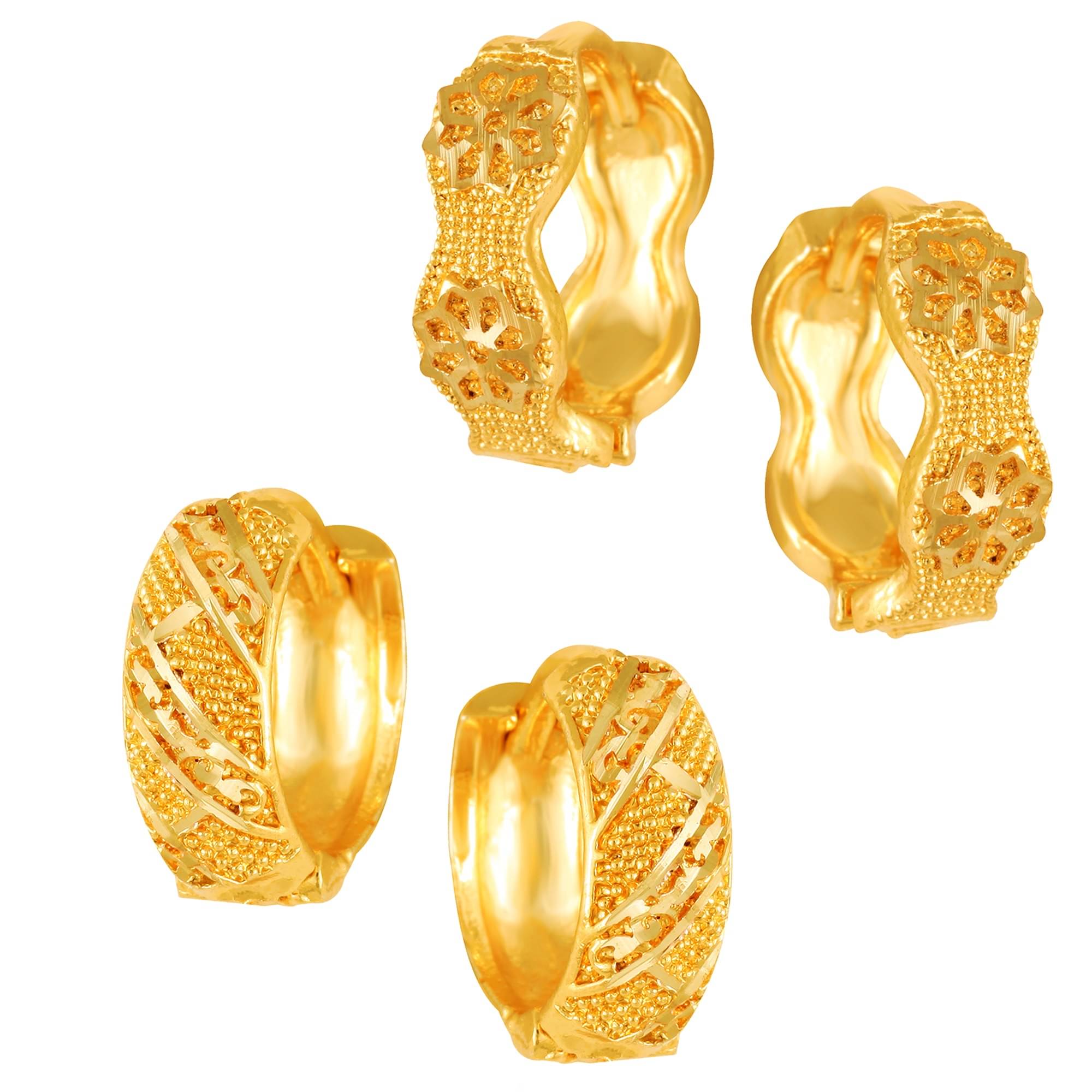     			VIVASTRI Gold Clip-Ons Earrings ( Pack of 2 )