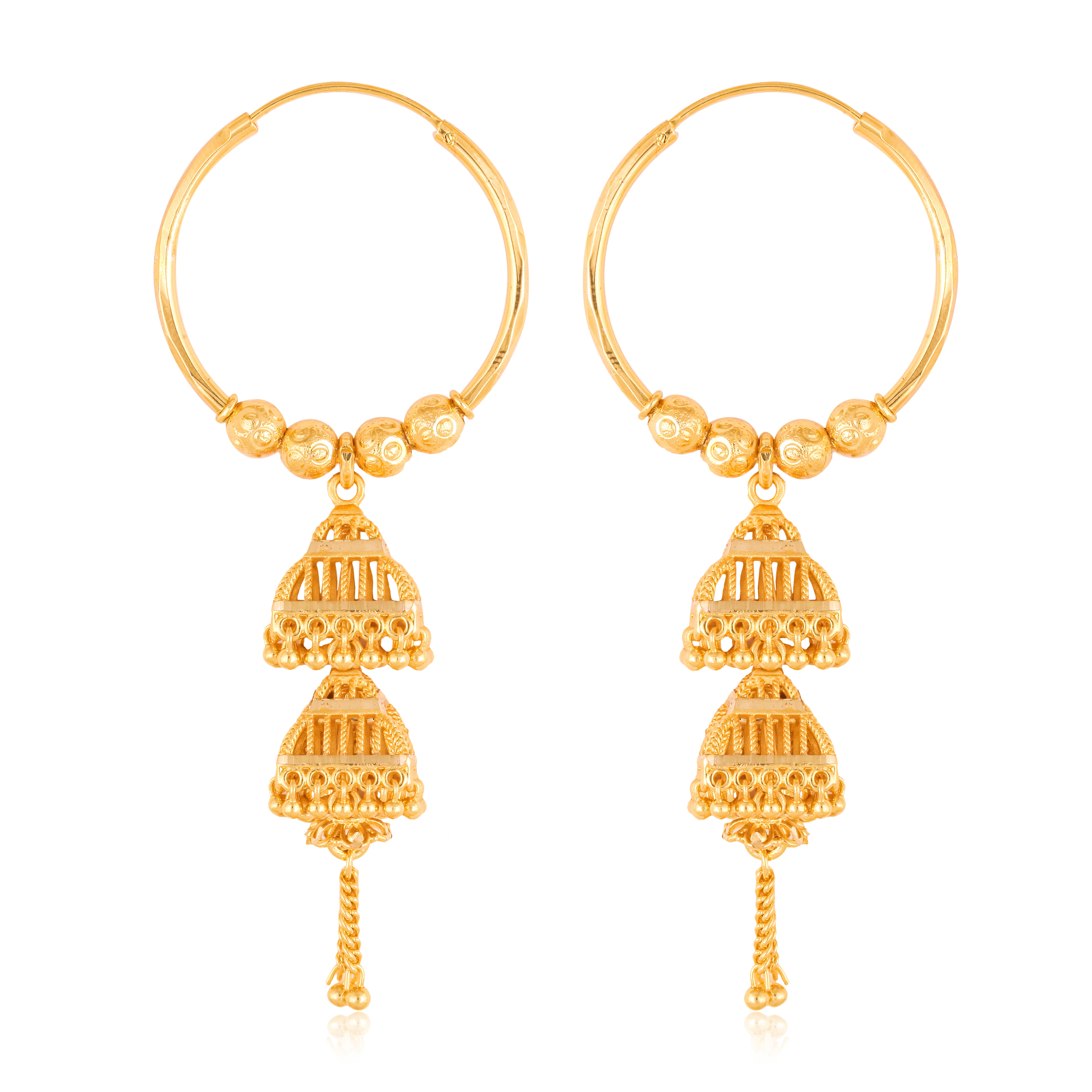     			VIVASTRI Golden Jhumki Earrings ( Pack of 1 )