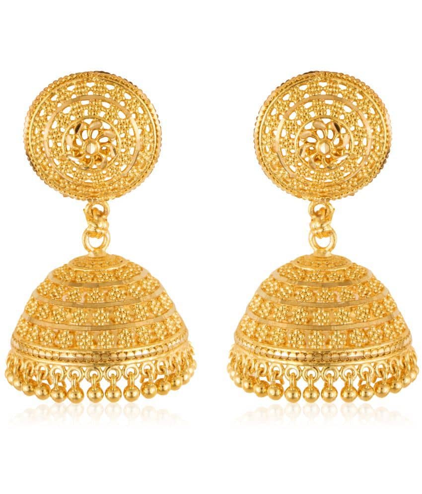 VIVASTRI Golden Jhumki Earrings ( Pack of 1 ) - Earrings | Buy online on ZillyBuy