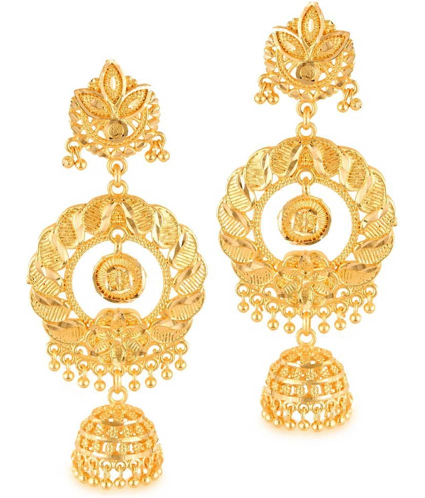 VIVASTRI Golden Jhumki Earrings ( Pack of 1 ) - Earrings | Buy online on ZillyBuy
