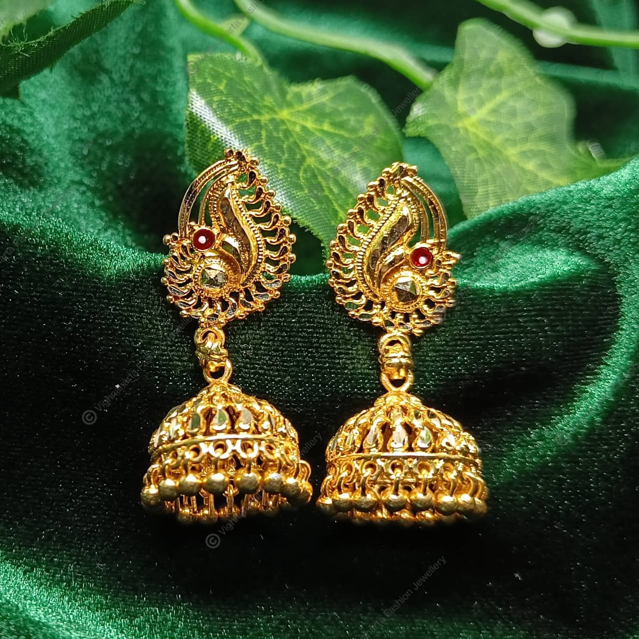 VIVASTRI Golden Jhumki Earrings ( Pack of 1 ) - Earrings | Buy online on ZillyBuy