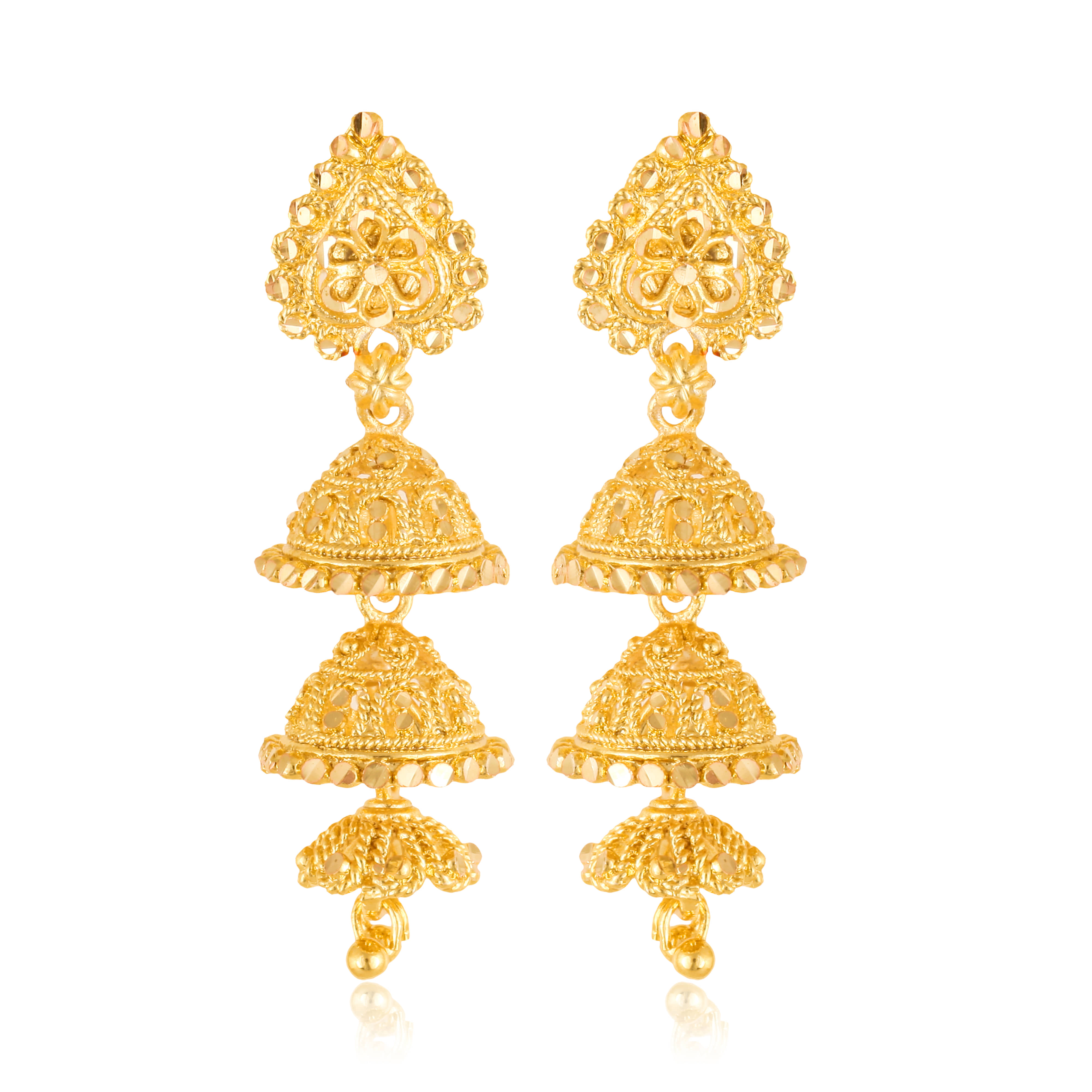 VIVASTRI Golden Jhumki Earrings ( Pack of 1 ) - Earrings | Buy online on ZillyBuy