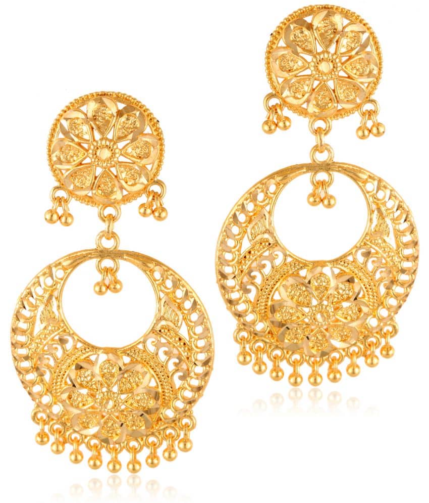 VIVASTRI Golden Jhumki Earrings ( Pack of 1 ) - Earrings | Buy online on ZillyBuy