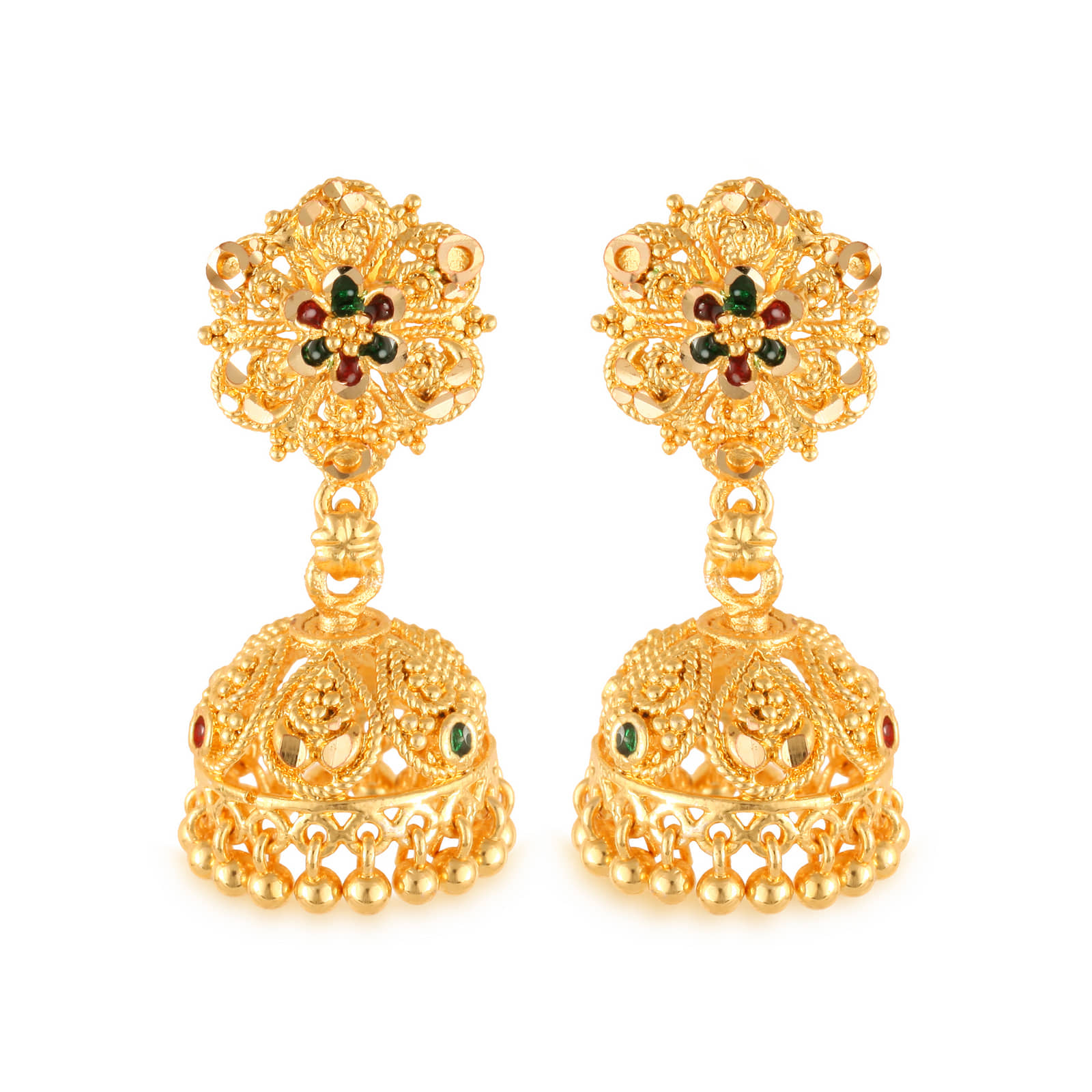 VIVASTRI Golden Jhumki Earrings ( Pack of 1 ) - Earrings | Buy online on ZillyBuy