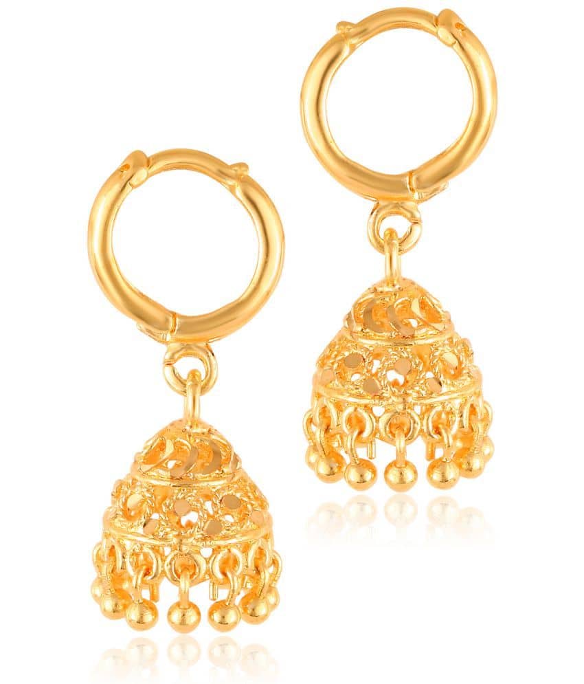 VIVASTRI Golden Jhumki Earrings ( Pack of 1 ) - Earrings | Buy online on ZillyBuy