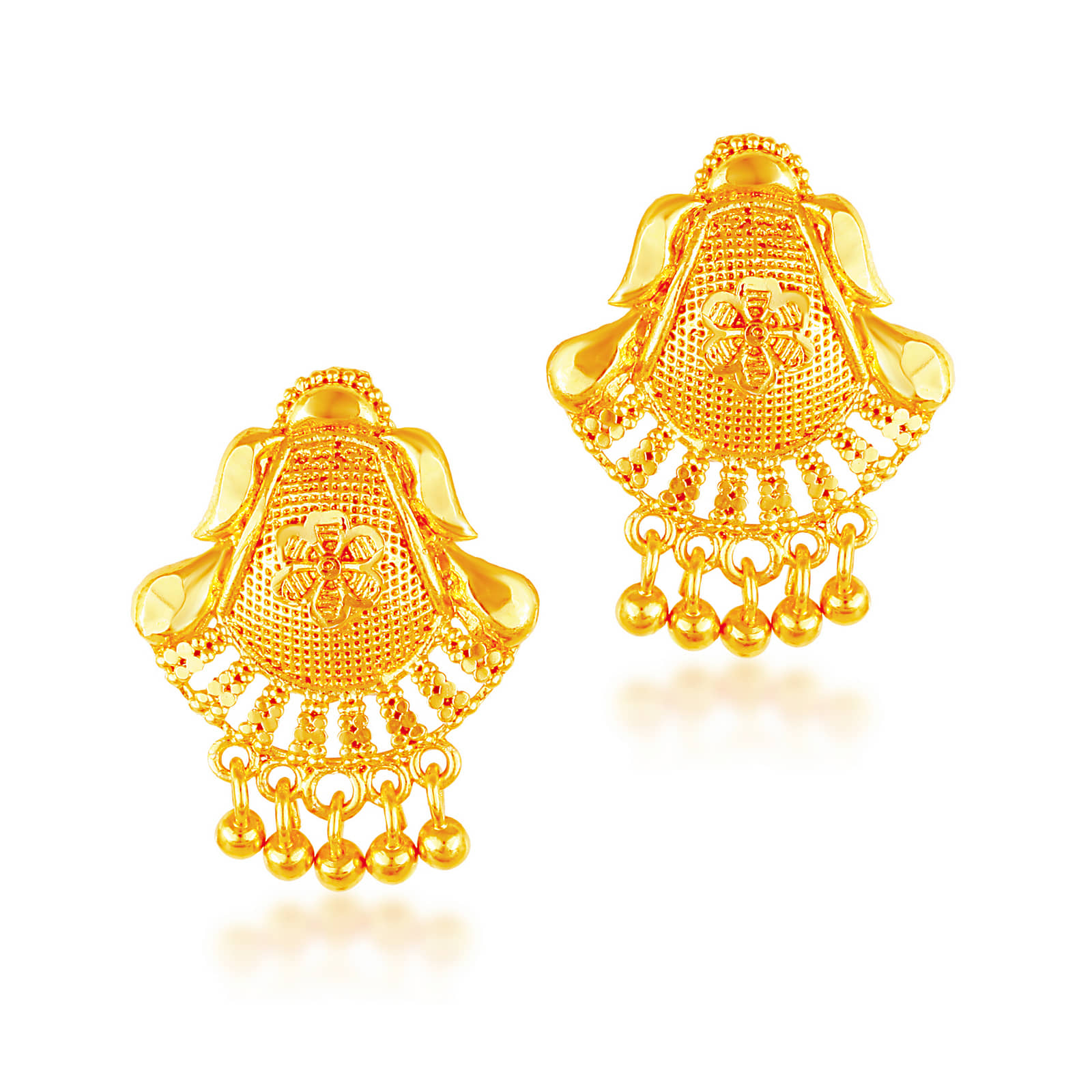 VIVASTRI Golden Stud Earrings ( Pack of 1 ) - Earrings | Buy online on ZillyBuy