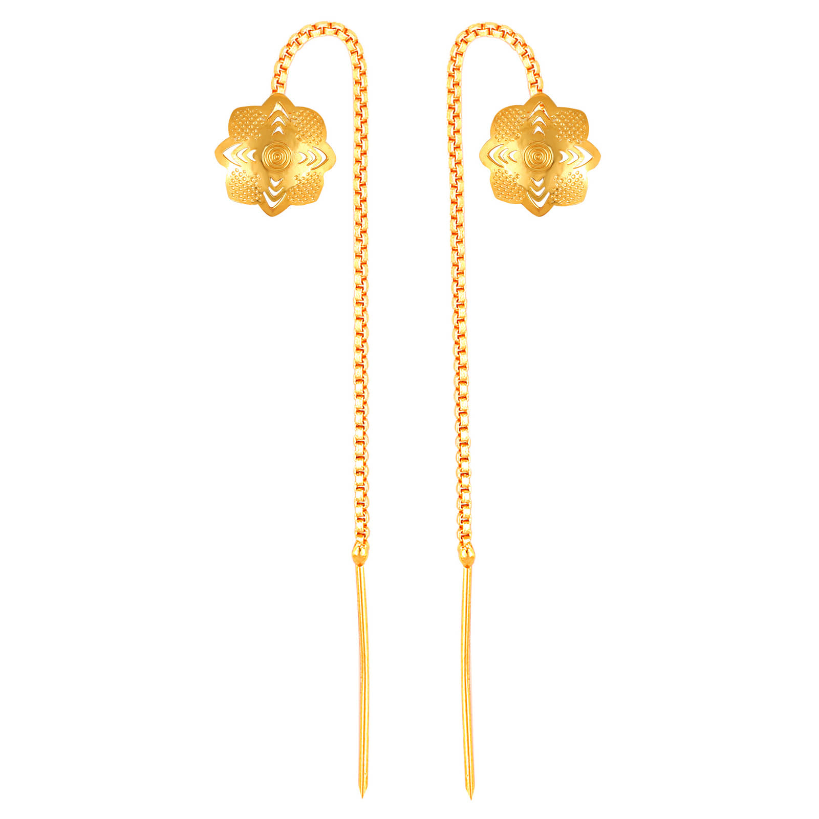 VIVASTRI Golden Threader Earrings ( Pack of 1 ) - Earrings | Buy online on ZillyBuy