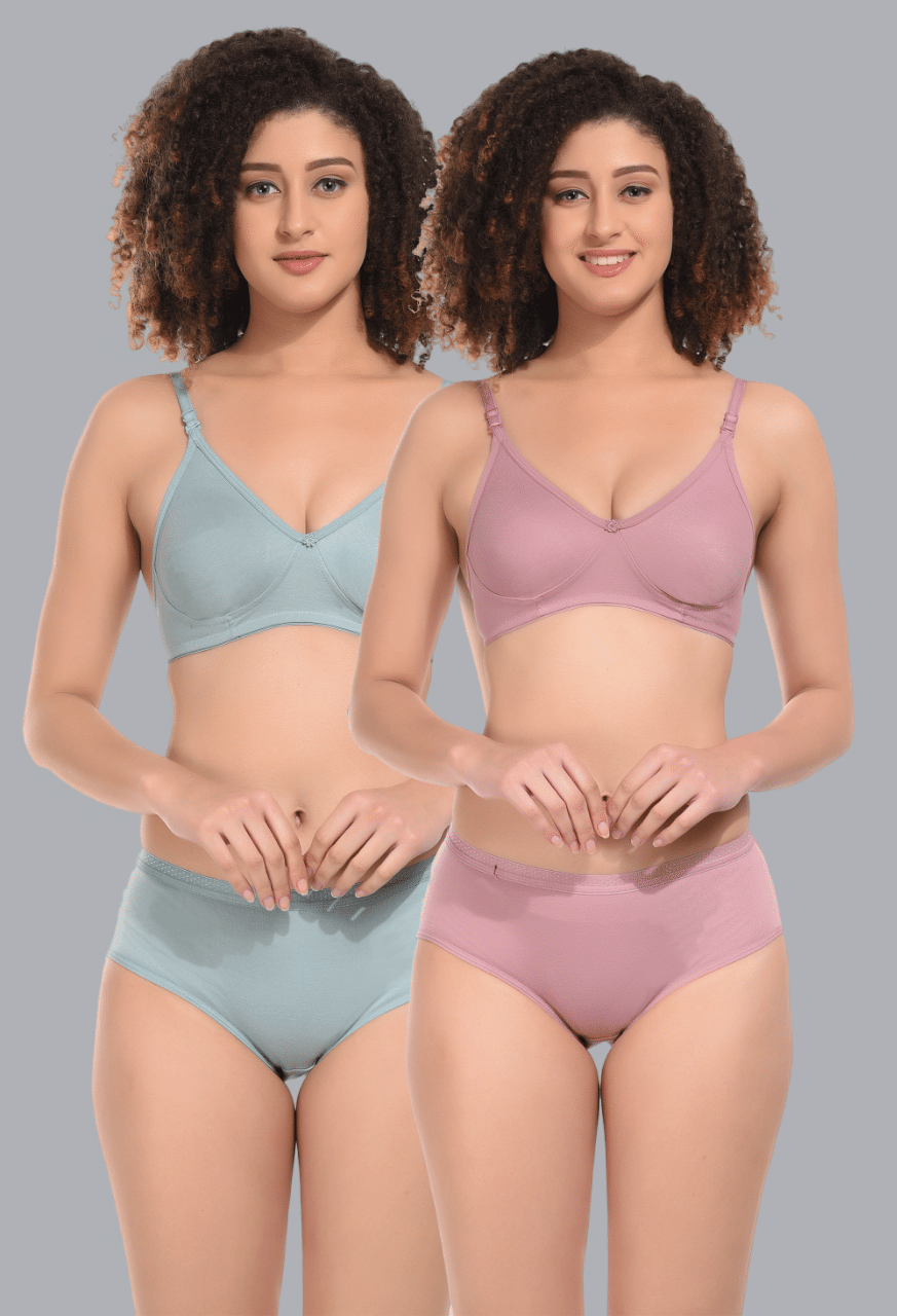     			Viral Girl Pack of 2 Cotton Women's Bra & Panty Set ( Pink ) NA