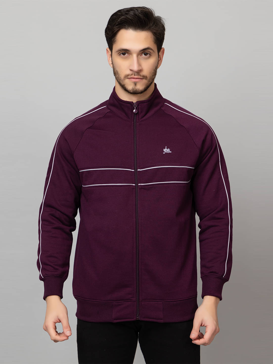 YHA Fleece Men's Casual Jacket - Purple ( Pack of 1 ) YHA Fleece Men's Casual Jacket - Purple ( Pack of 1 )