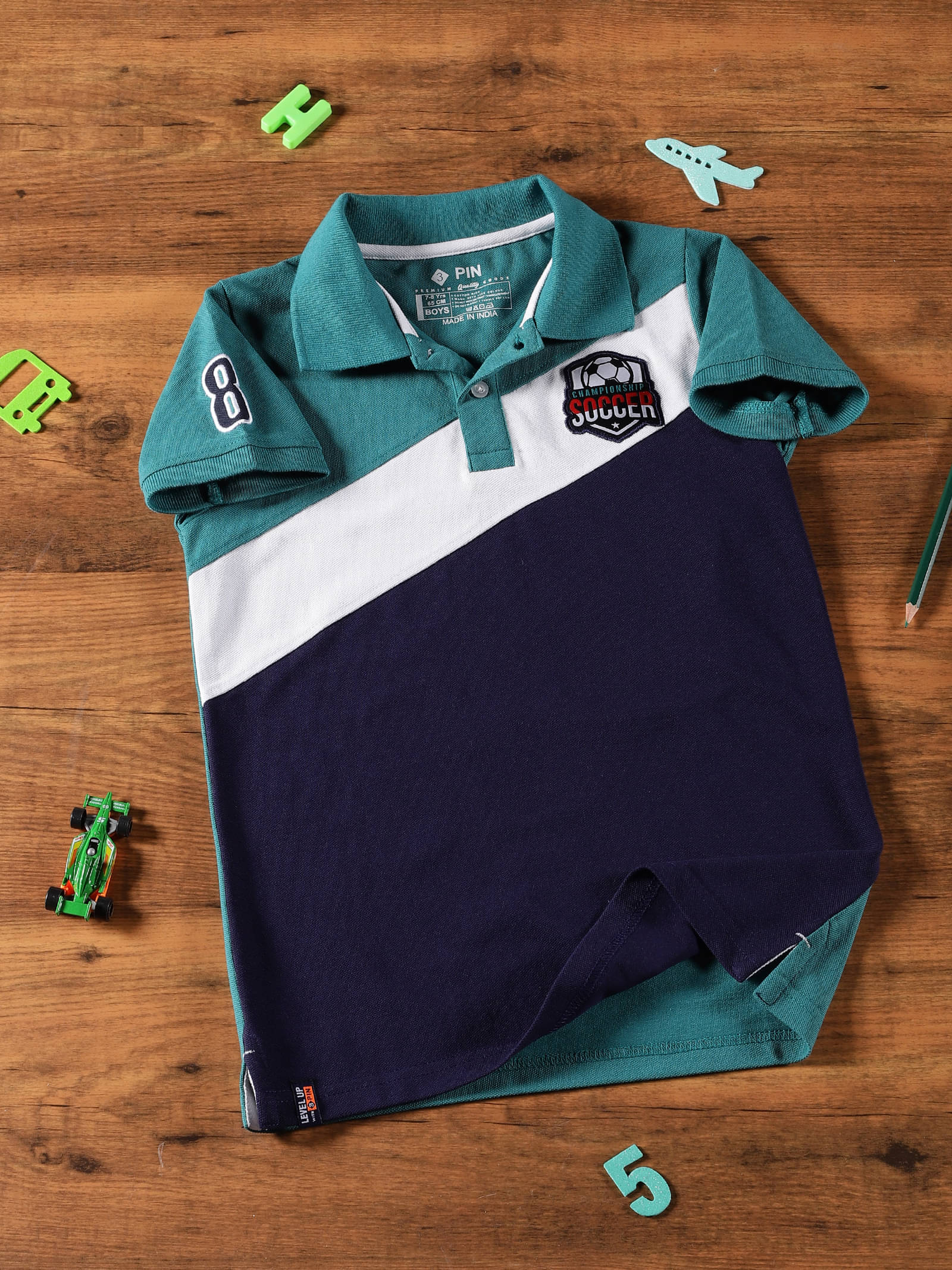     			3PIN Pack of 1 Boys Cotton T-Shirt ( Green )