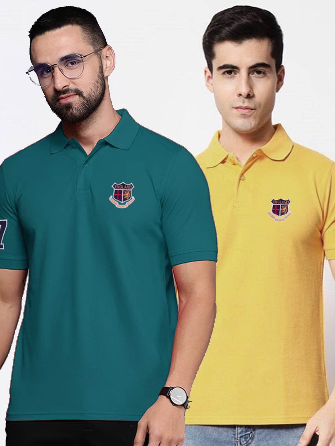 ADORATE Pack of 2 Cotton Blend Regular Fit Embroidered Half Sleeves Men's Polo T Shirt ( Teal Blue ) ADORATE Pack of 2 Cotton Blend Regular Fit Embroidered Half Sleeves Men's Polo T Shirt ( Teal Blue )