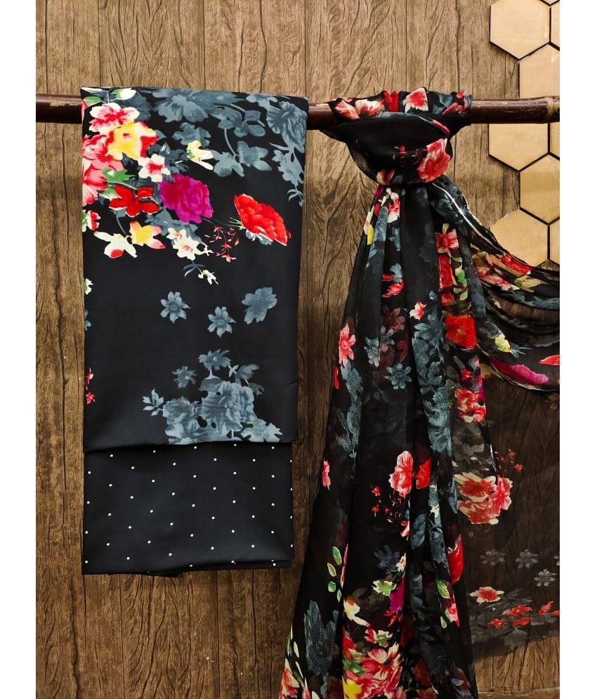 Anand Unstitched Crepe Printed Dress Material - Black ( Pack of 1 ) Anand Unstitched Crepe Printed Dress Material - Black ( Pack of 1 )