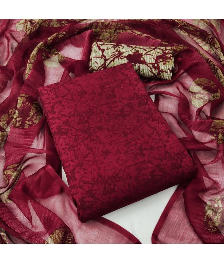 Anand Unstitched Crepe Printed Dress Material - Maroon ( Pack of 1 ) Anand Unstitched Crepe Printed Dress Material - Maroon ( Pack of 1 )