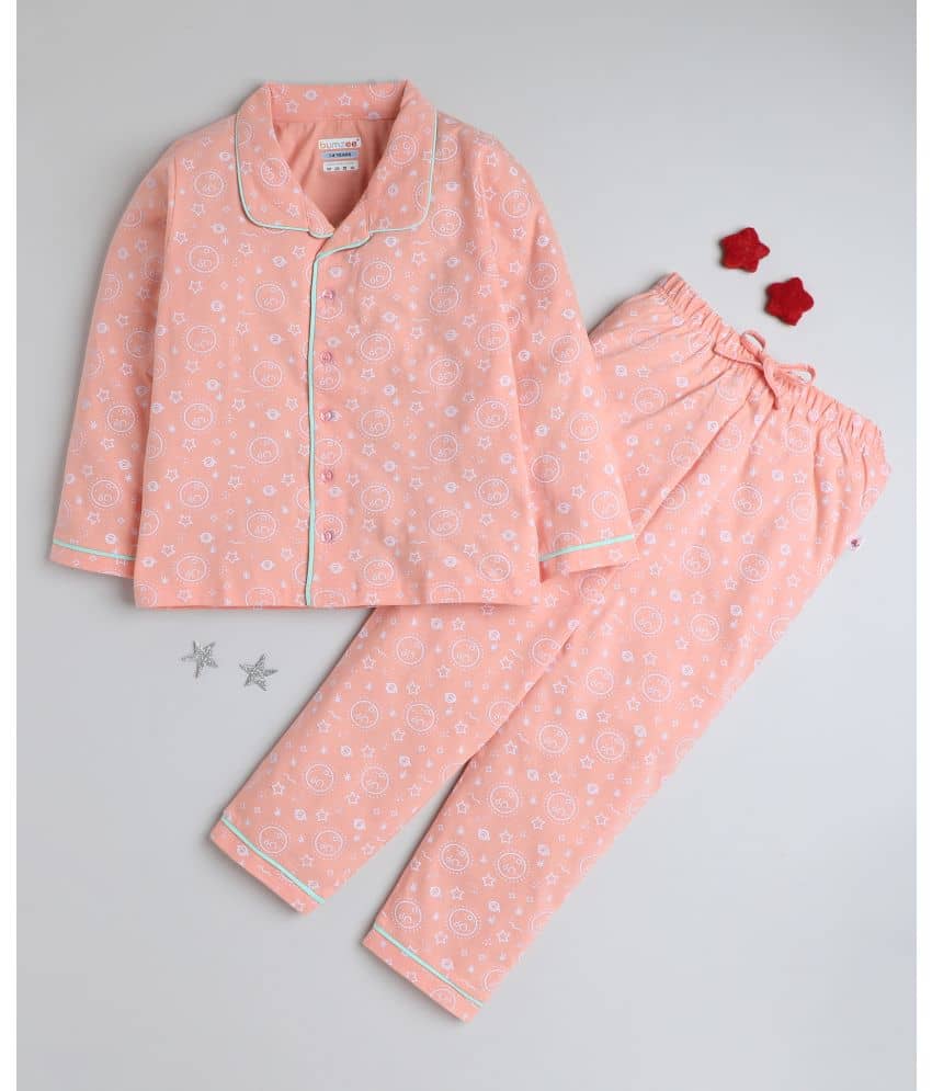 BUMZEE Pack of 1 Girls Cotton Nightsuit Set ( Yellow ) - Nightwear & Loungewear | Buy online on ZillyBuy