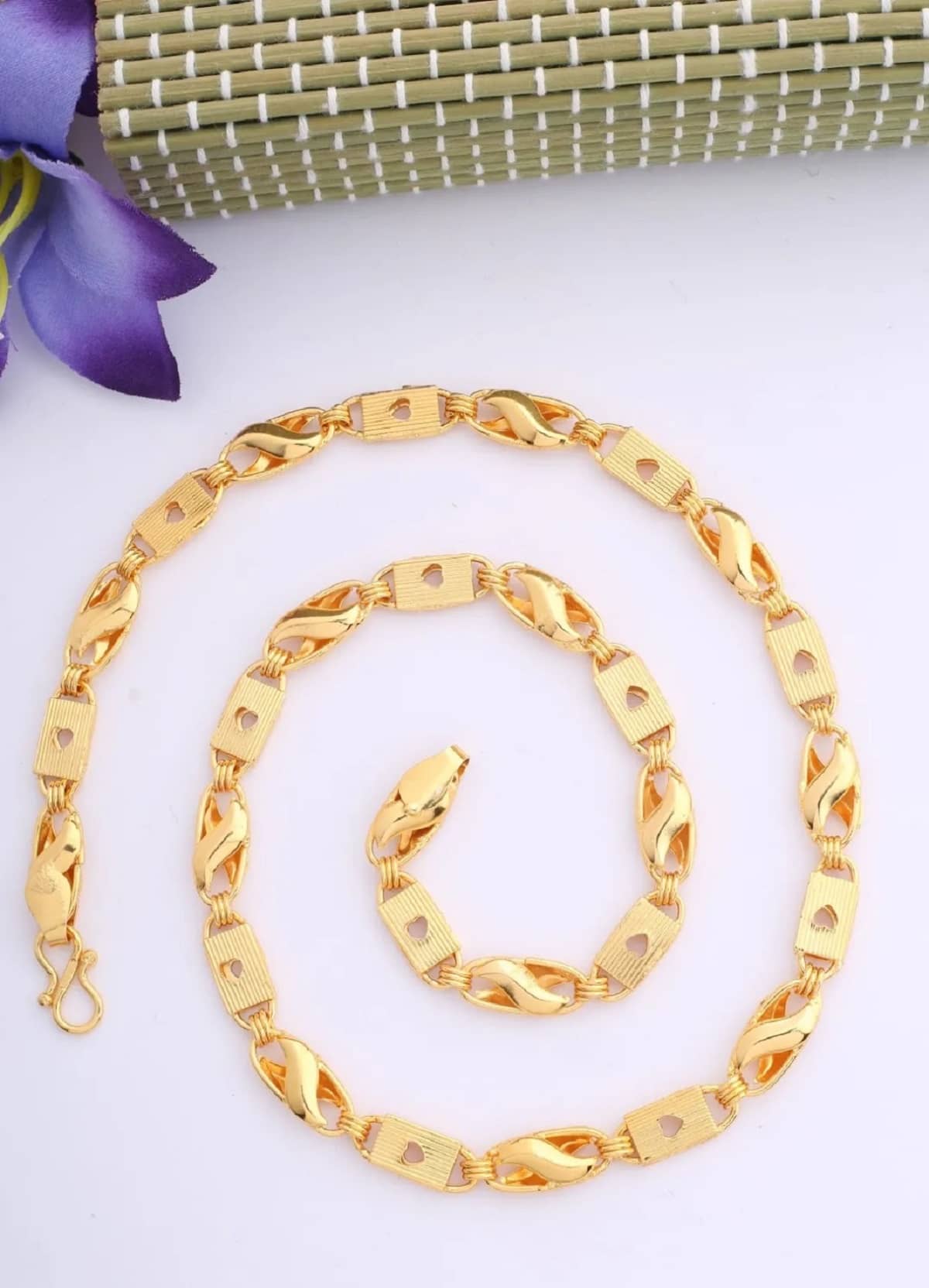 Charms Gold Plated Chain ( Set of 1 )
