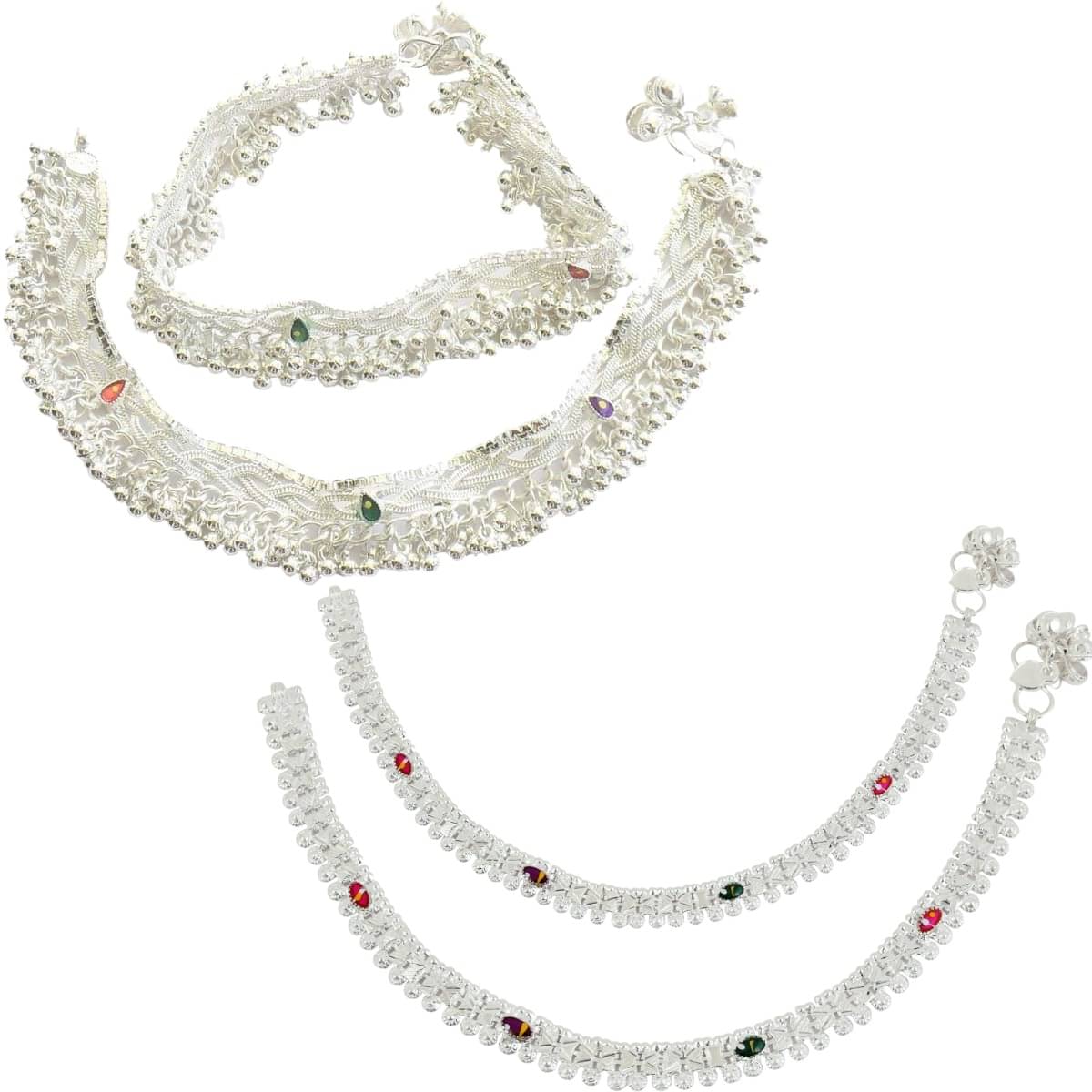     			Charms Silver Anklets ( Pack of 1 )