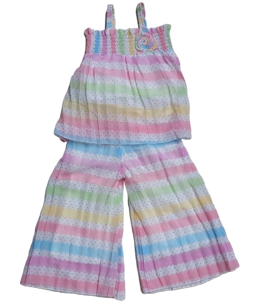     			Cherry Tree Pack of 1 Girls Crepe Top With Palazzo ( Pink )