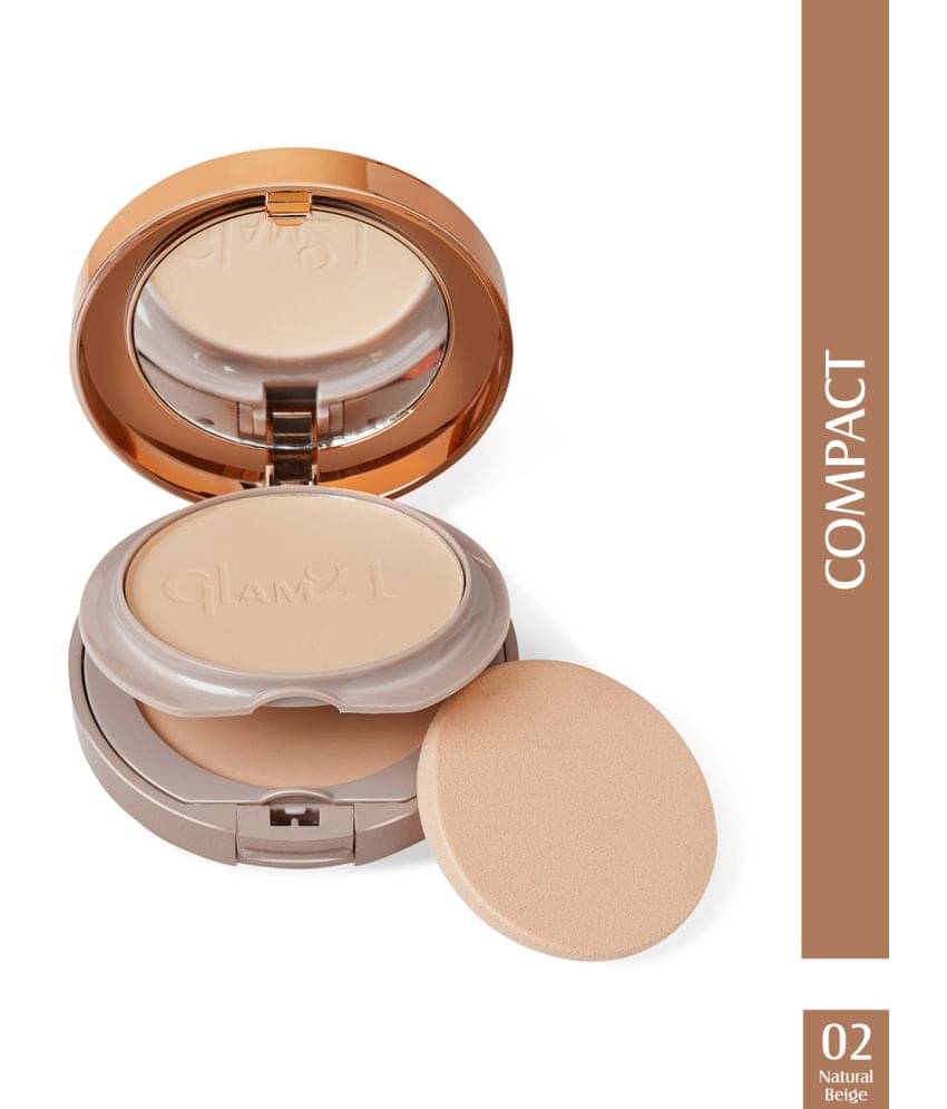     			Glam21 Duo Finish|2-in-1 Compact Powder Smooth Satin Texture & Matte Finish 24gm Natural Beige-02