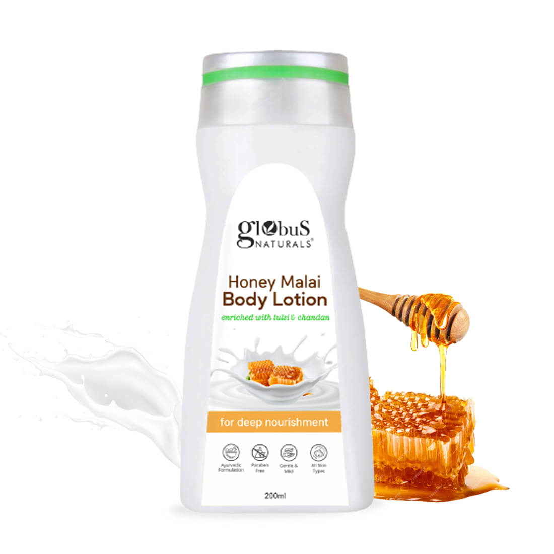     			Globus Naturals Honey Malai Body Lotion, 200ml