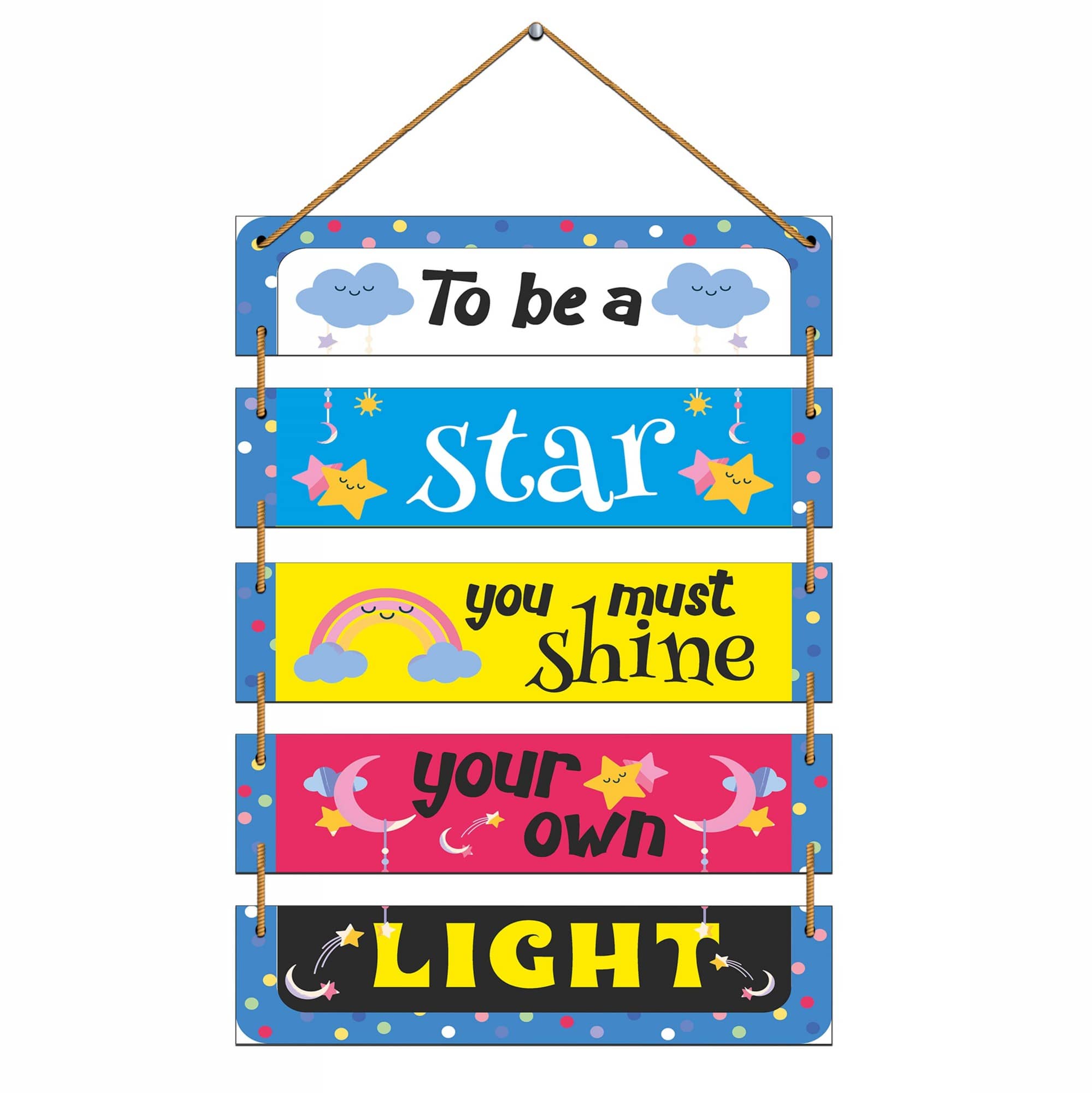 Indianara Wood Motivational Plaques Wall Sculpture Multi - Pack of 5