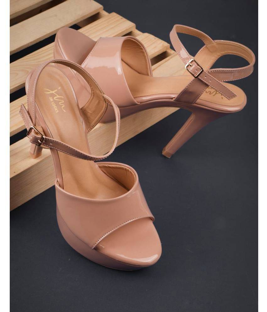     			JM Looks Beige Women's Sandal Heels