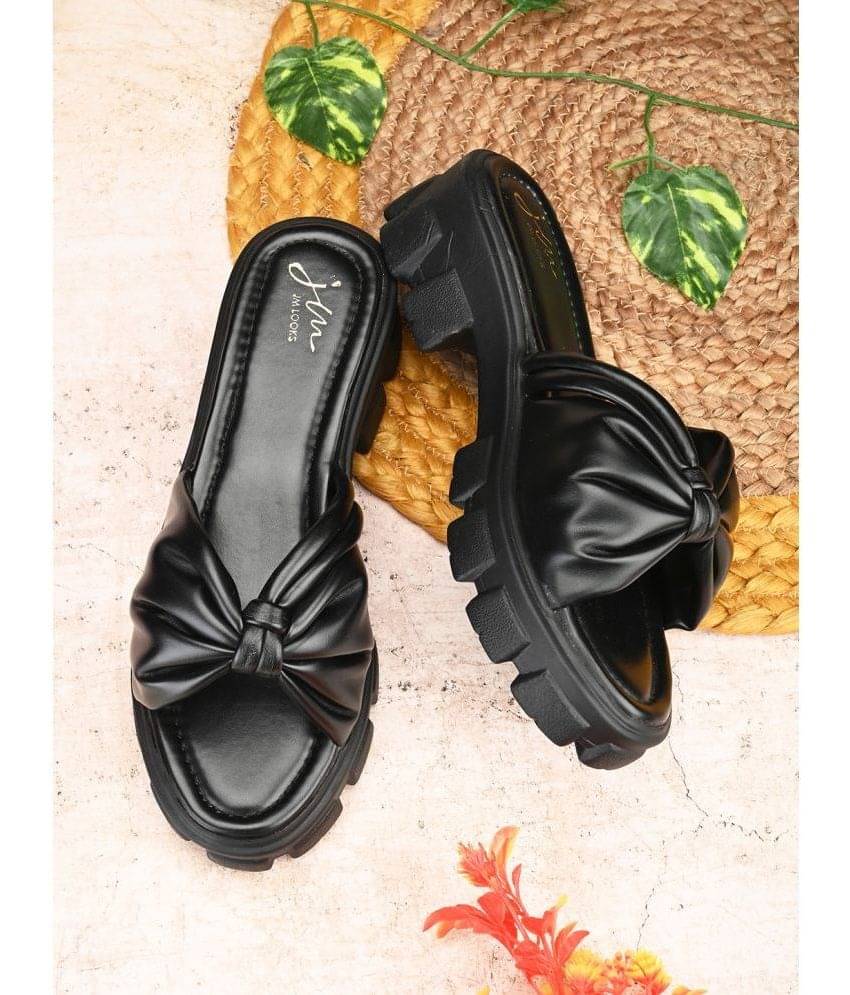 JM Looks Black Women's Slip On Heels JM Looks Black Women's Slip On Heels
