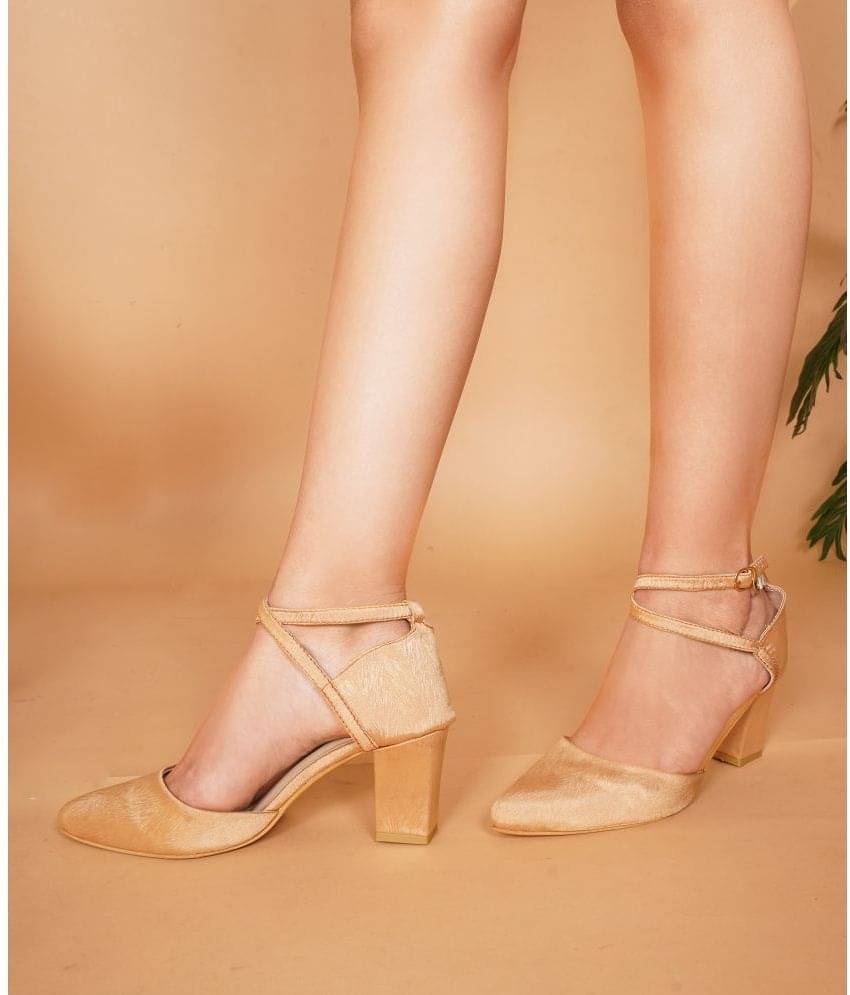     			JM Looks Beige Women's Sandal Heels