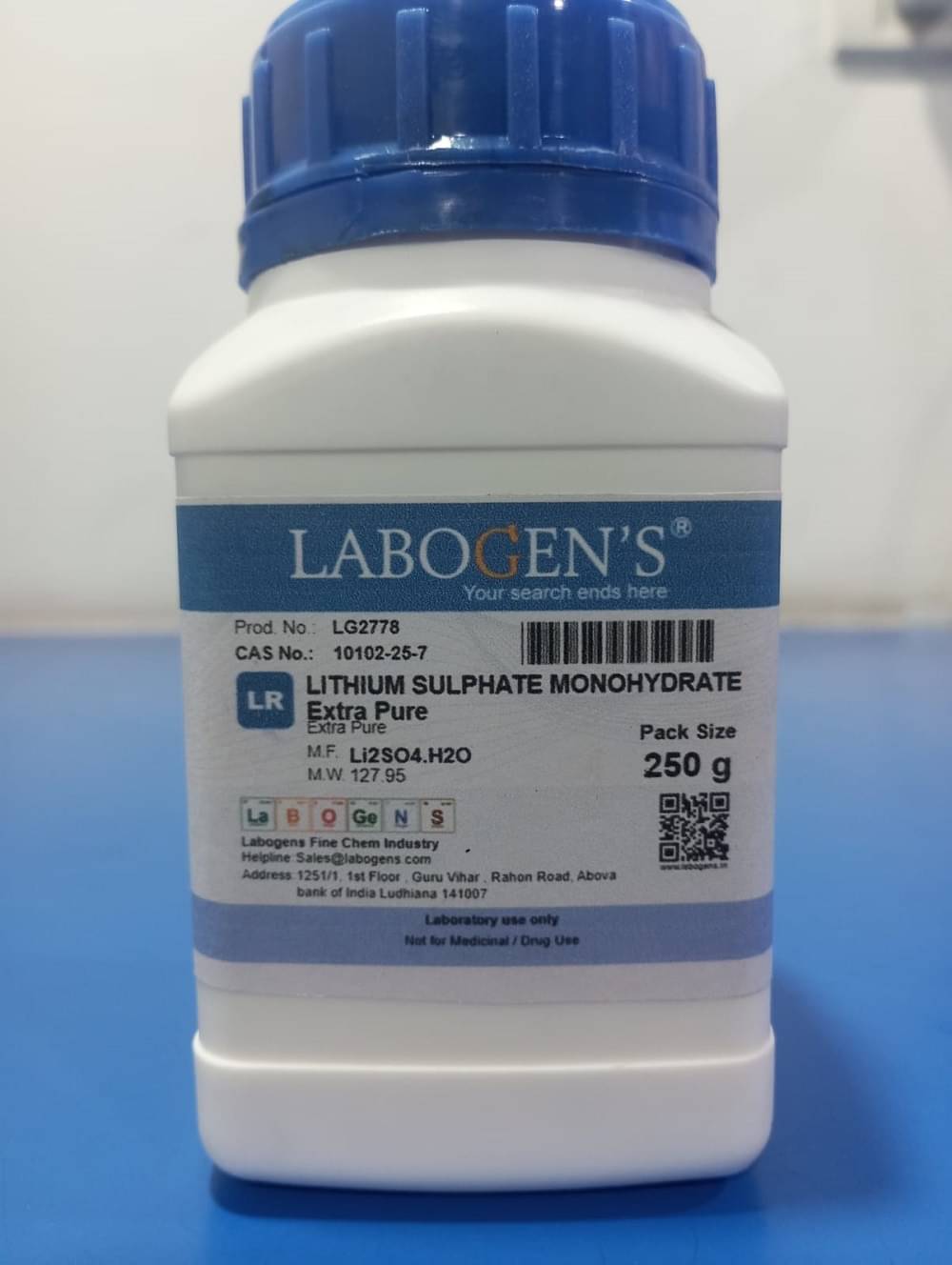    			LITHIUM SULPHATE MONOHYDRATE EXTRA PURE 250GM